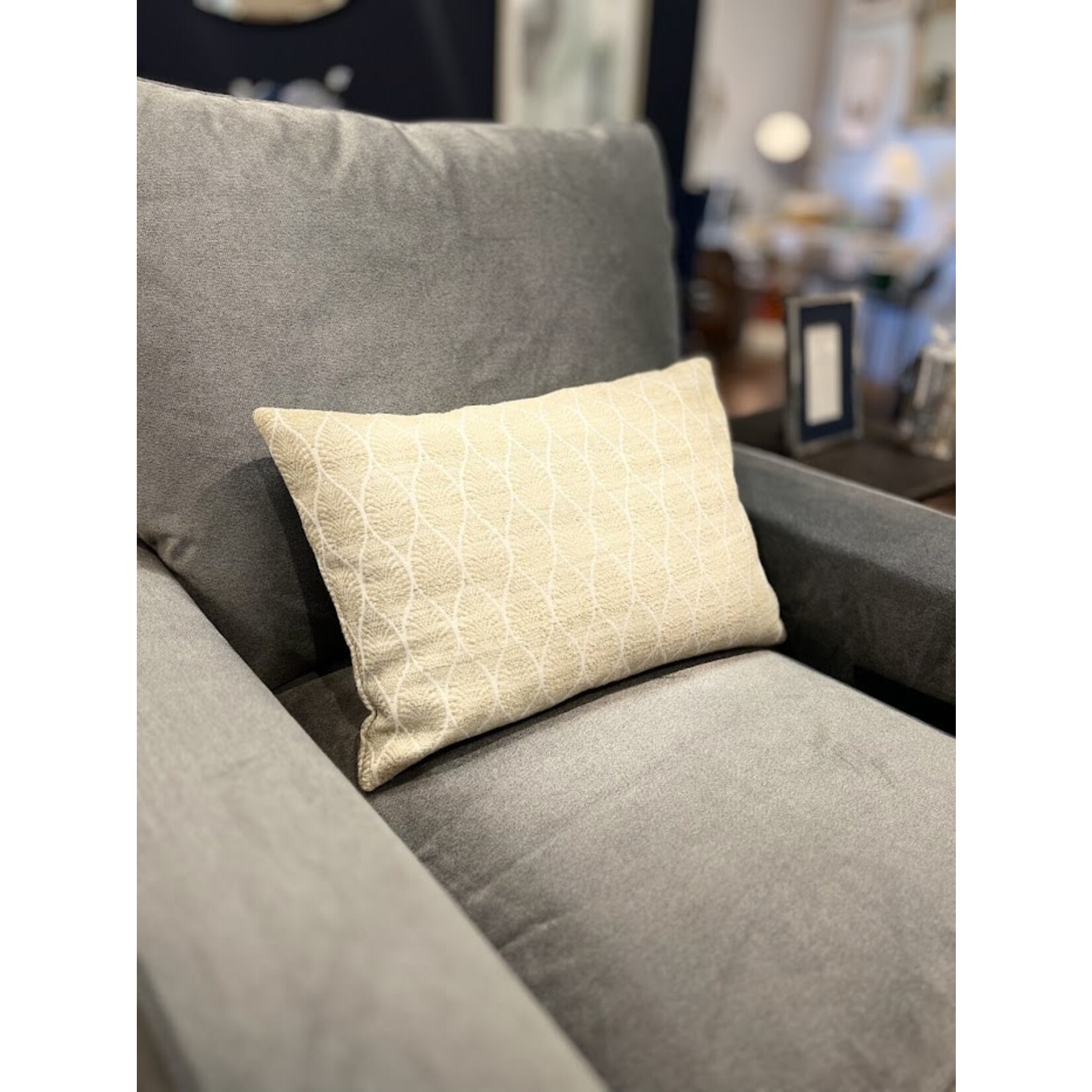 Anaya Summer Flora Light Beige Outdoor Pillow 14x20  with Insert