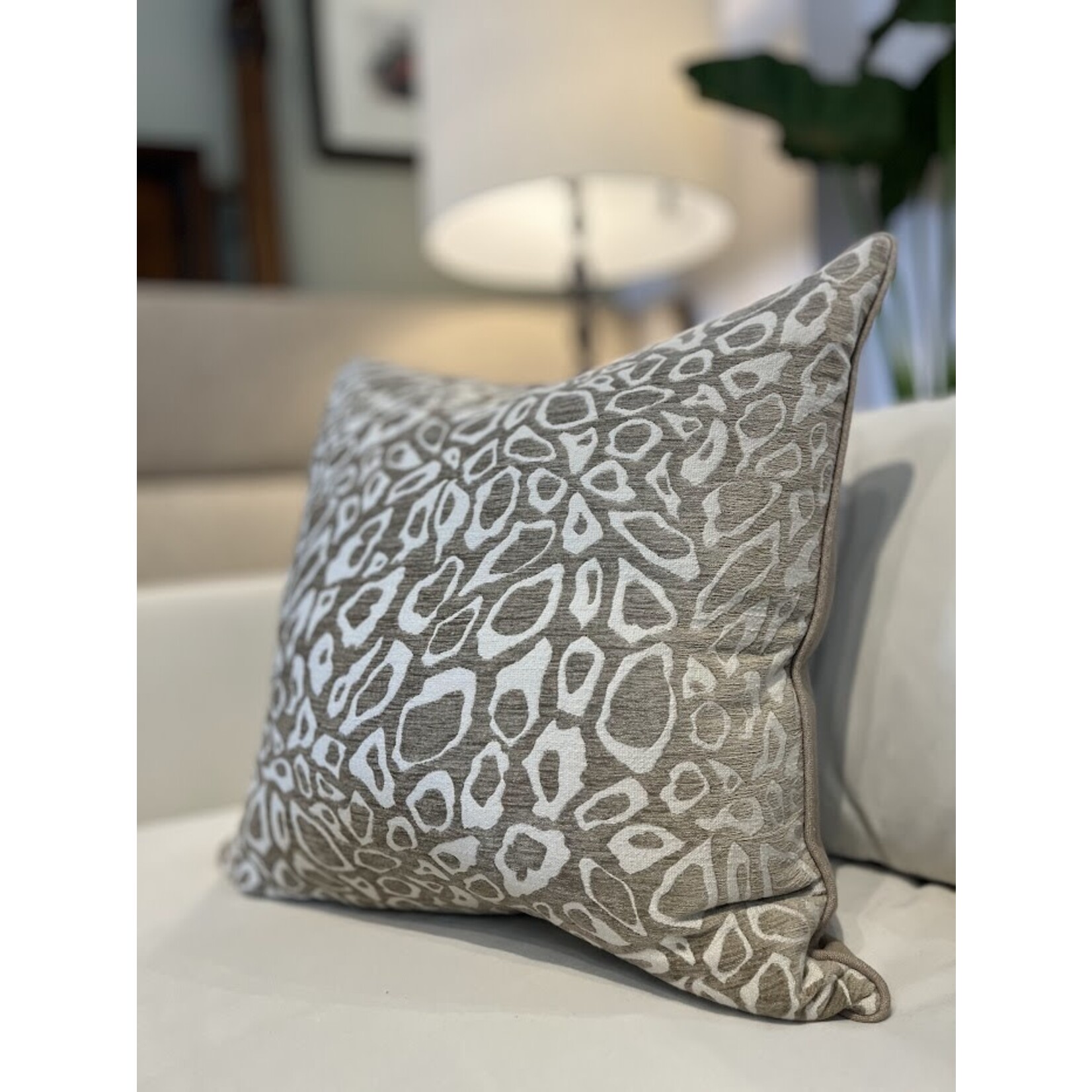 Gabby Leopard Pillow with Feather Insert 24x24