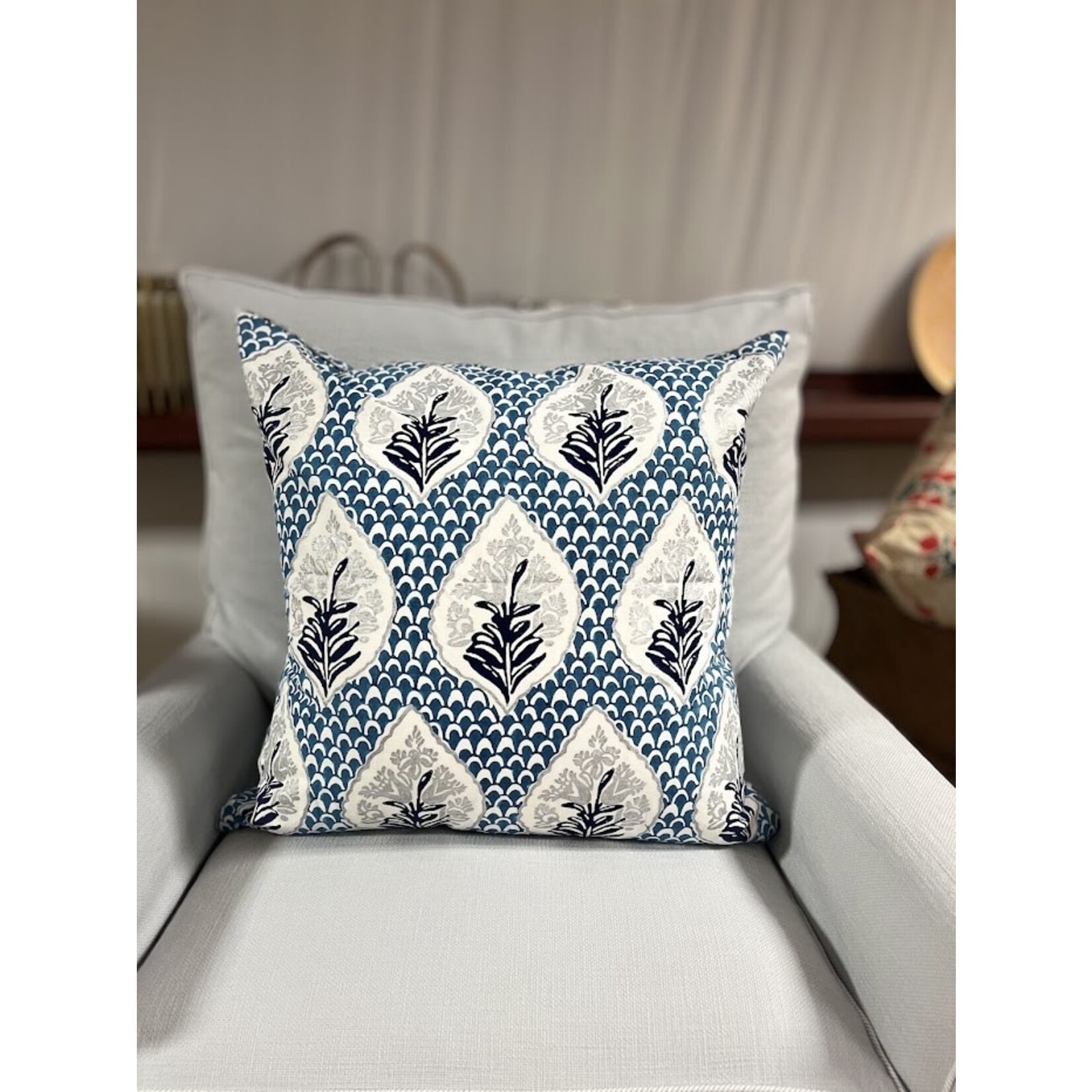 John Robshaw Textiles Lumah Peacock Euro Pillow