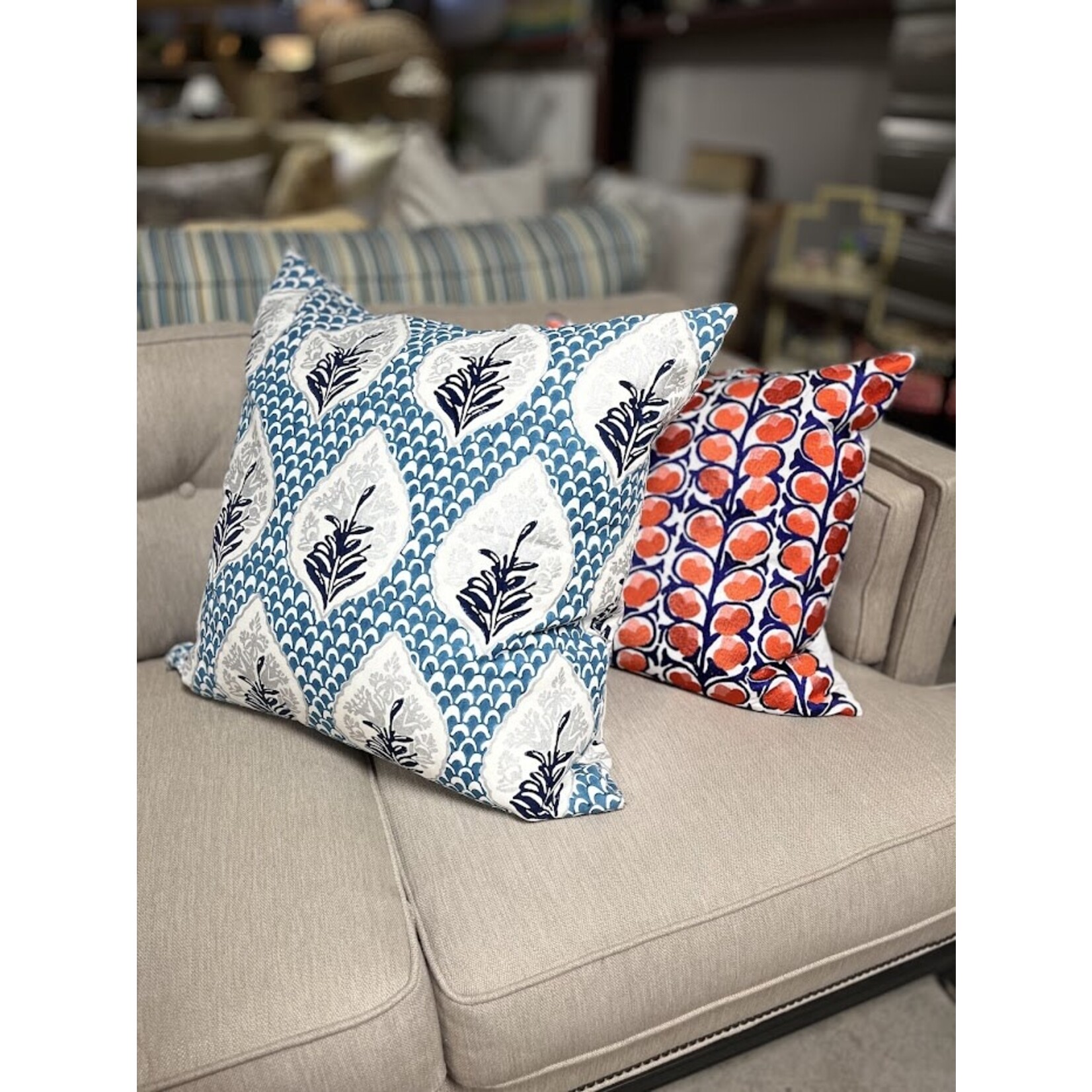 John Robshaw Textiles Lumah Peacock Euro Pillow