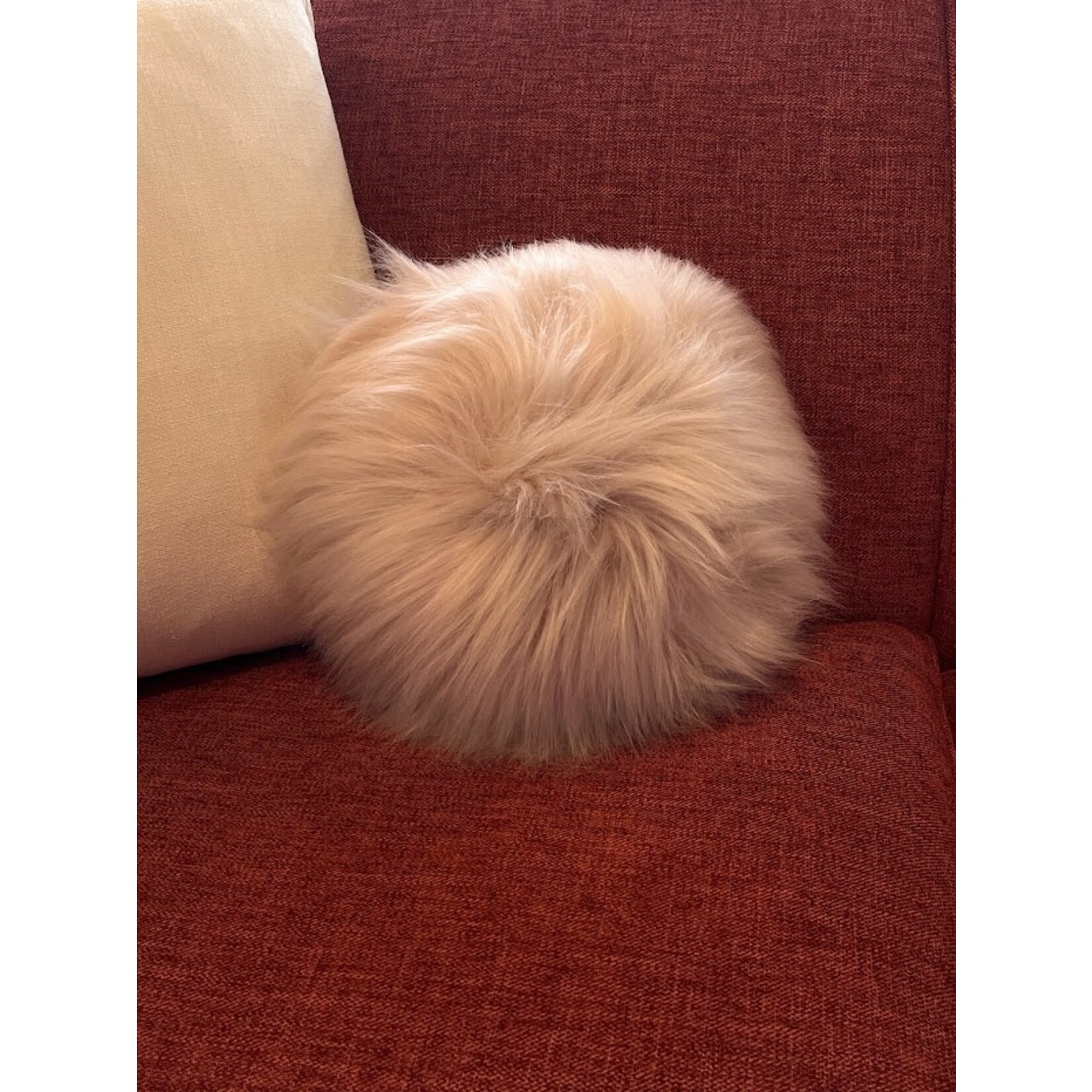 Evelyne Prelonge Snowball Faux Fur Himalaya Blush Pillow Puff