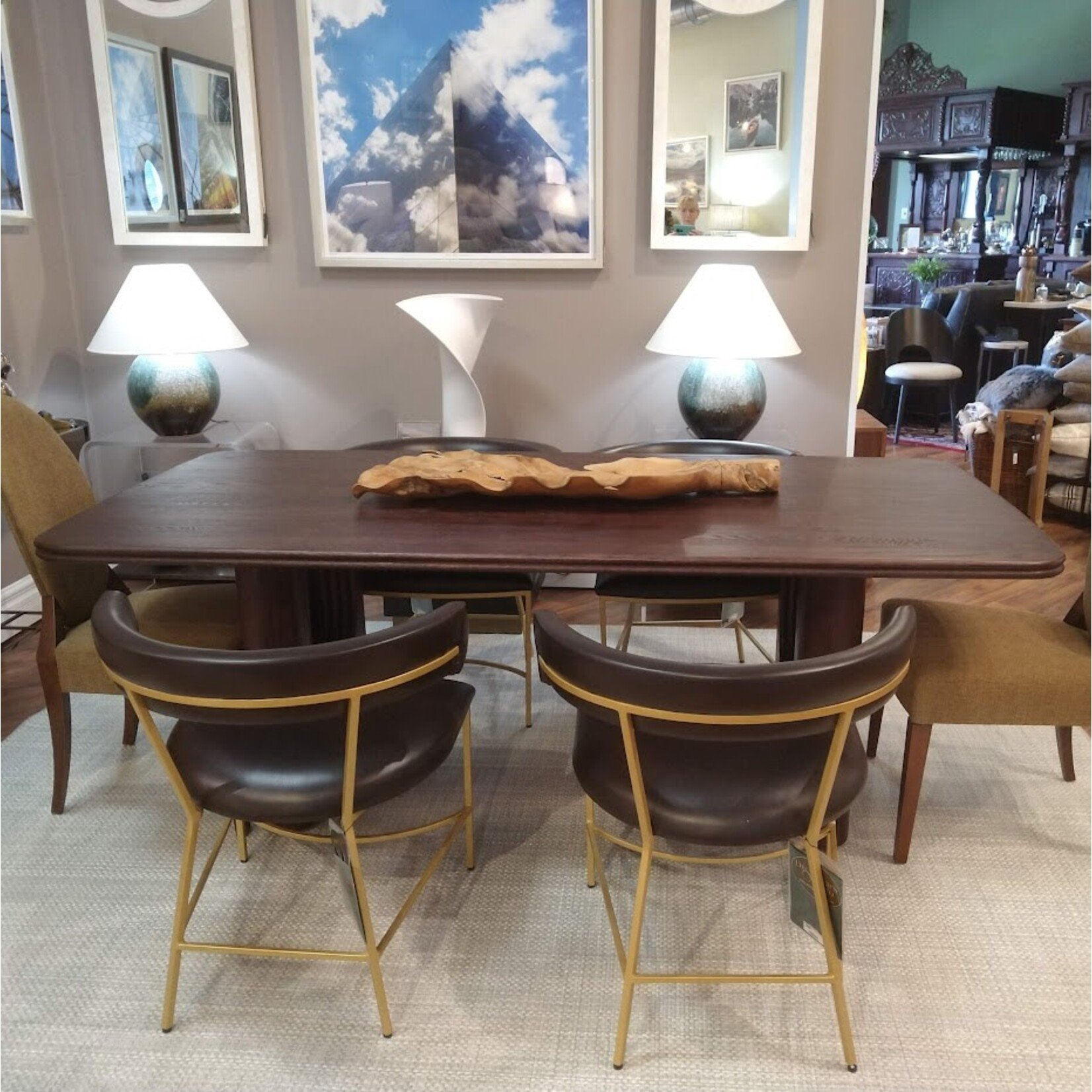 Union Home LLC Layered Dining Table Mud Brown