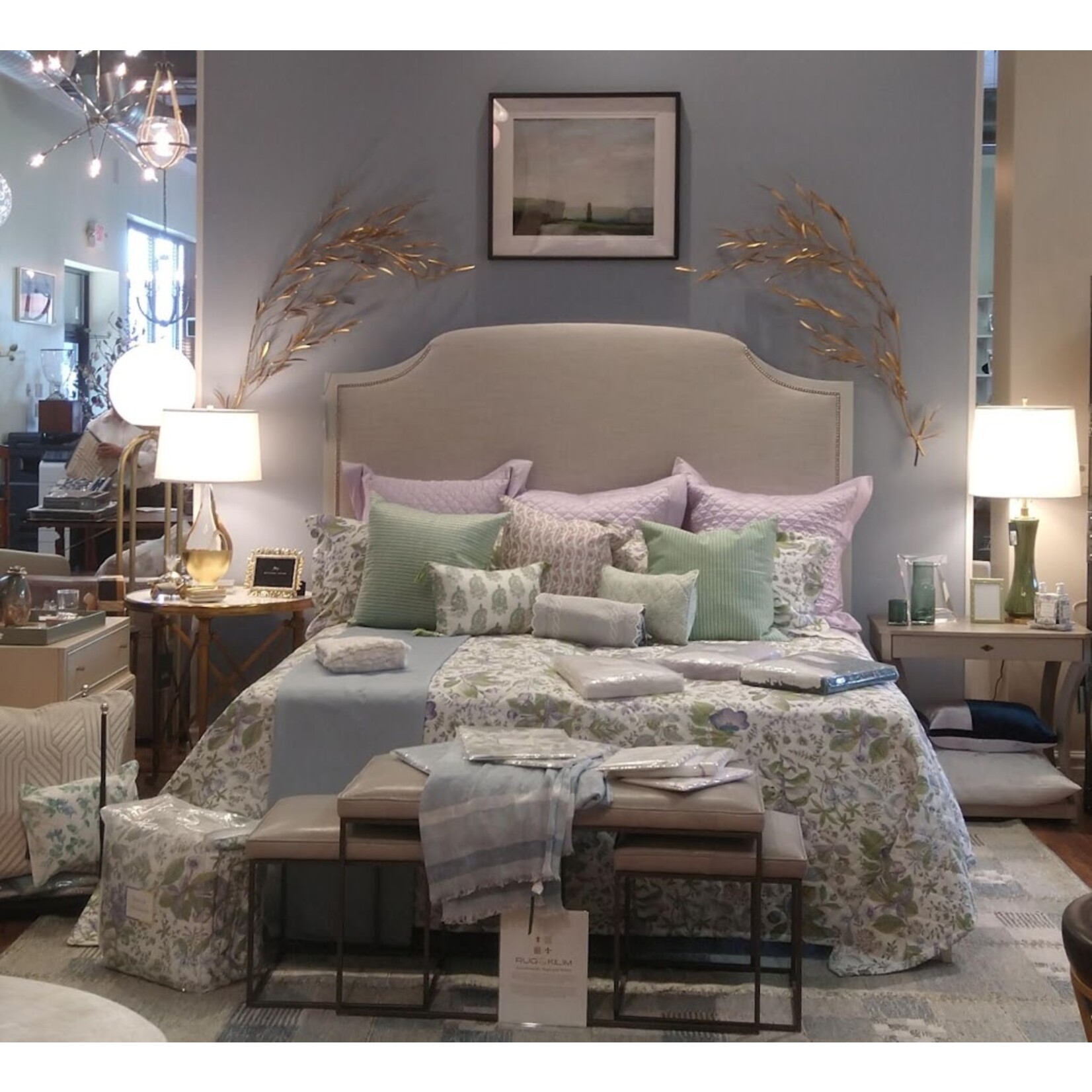 Matouk Pomegranate Linen Full Queen Quilt 96x99 Lilac