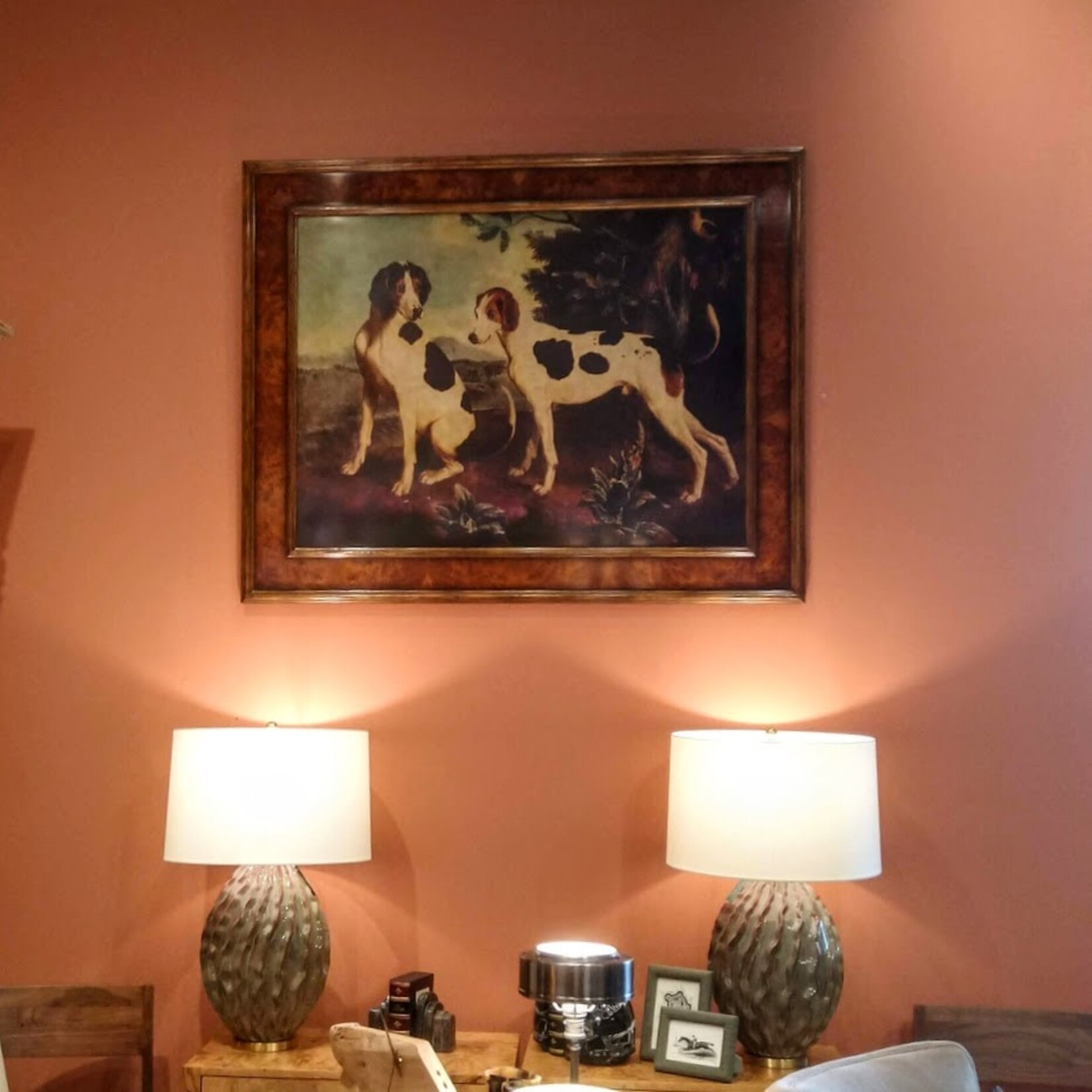 Theodore Alexander Painting of Two Dogs