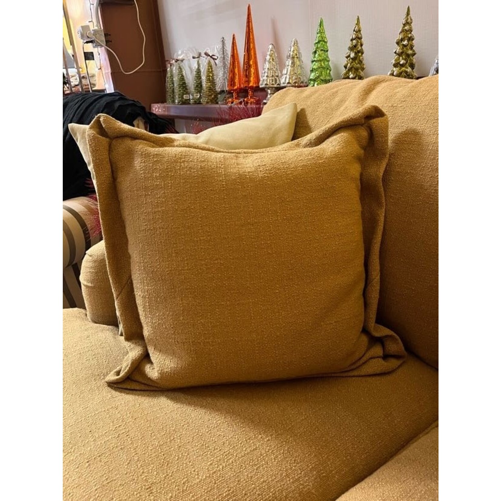 Vanguard Furniture Wheat Burlap Pillow with Ruffle