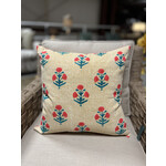 John Robshaw Textiles Lucy Coral Decorative Pillow 22x22 with Feather Insert