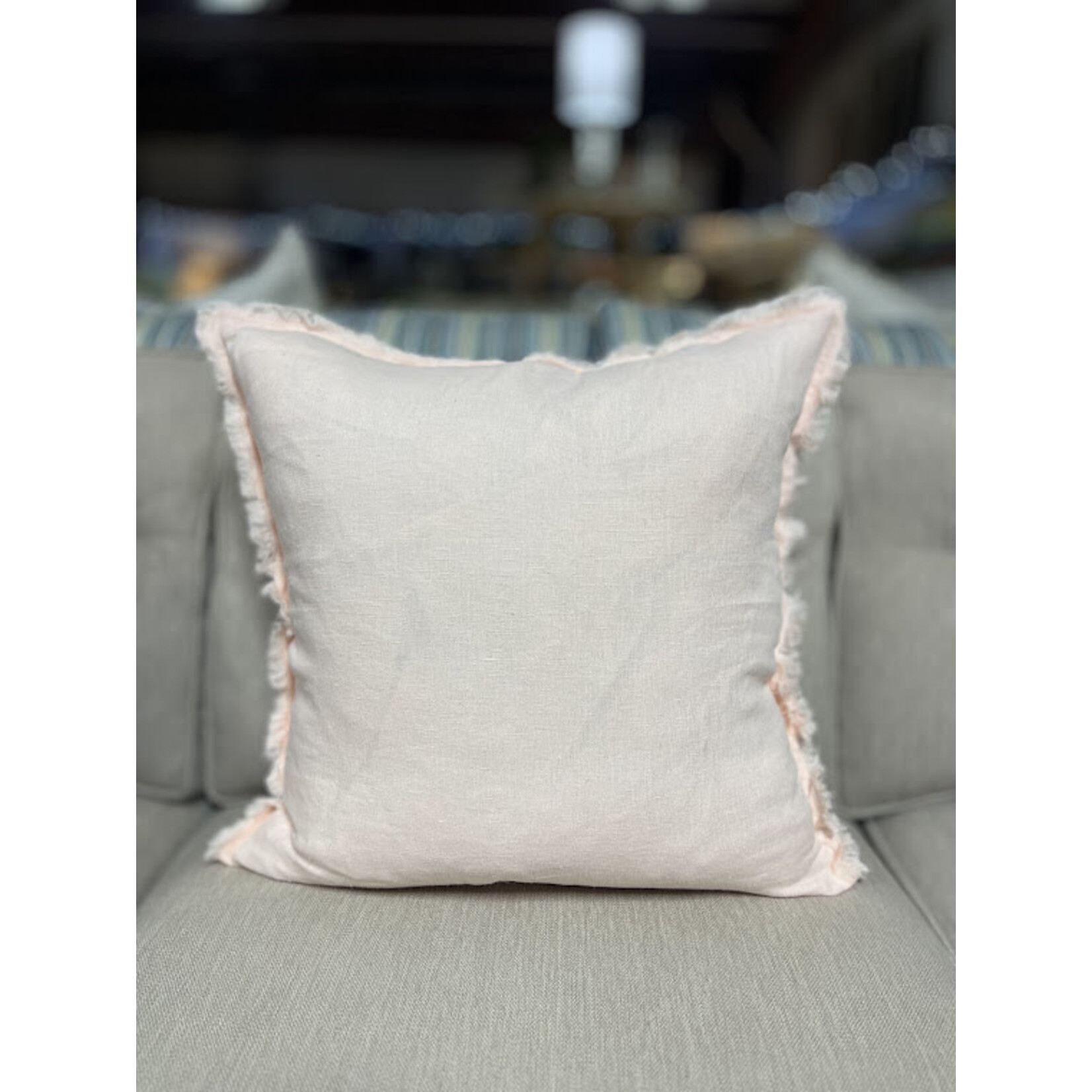 Anaya Pink So Soft Linen Pillow 20x20 With Down Insert