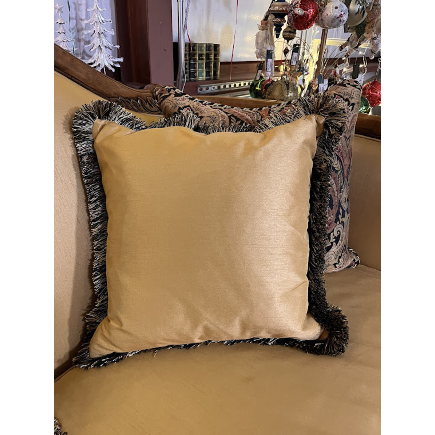 Michael Amini Gold Pillow with Trim