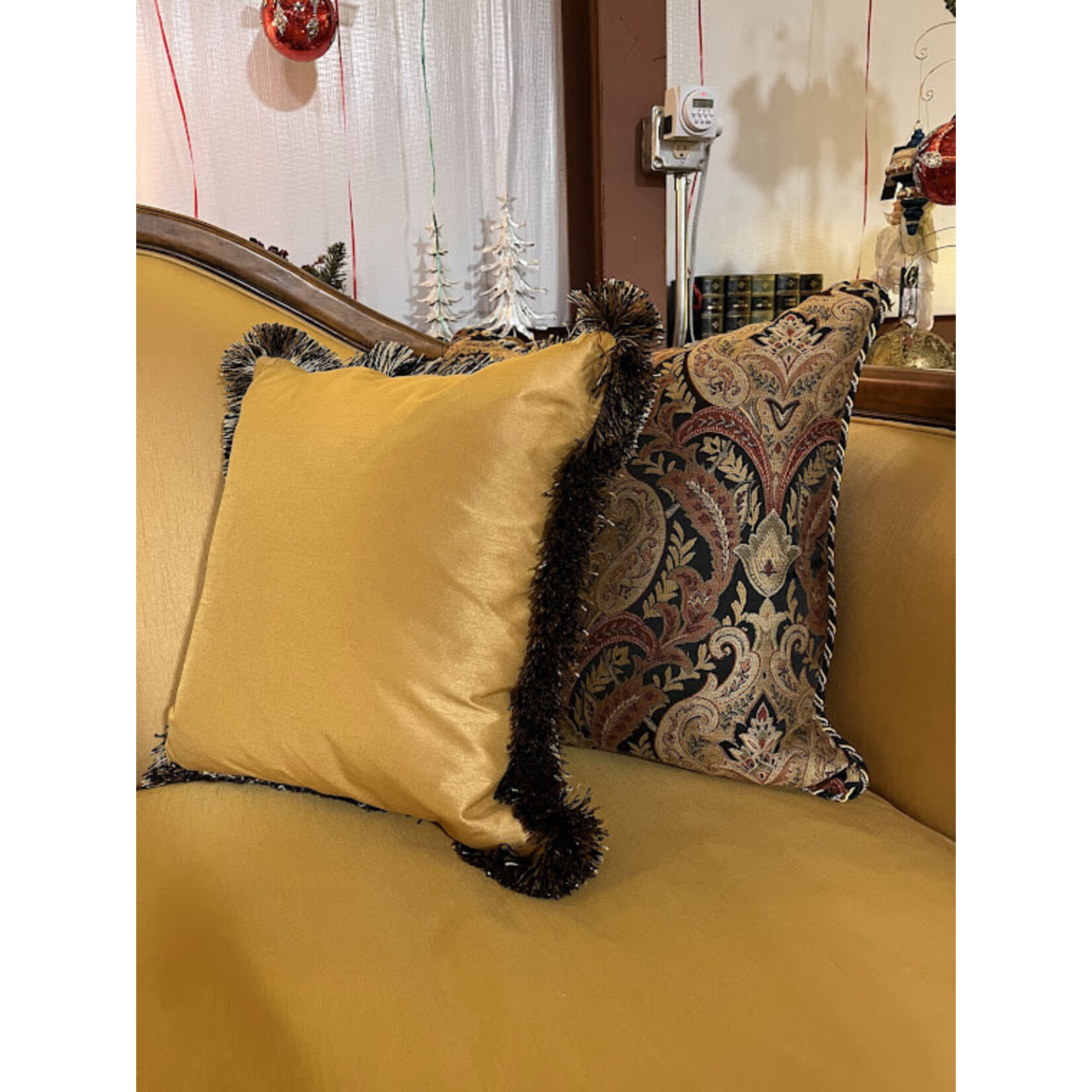 Michael Amini Gold Pillow with Trim