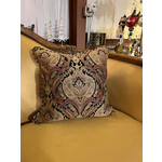 Michael Amini Black Jacquard Decorative Throw Pillow 19x19
