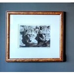 Trowbridge Gallery Lions Drinking  Safari Framed  Art Print