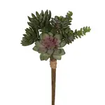Winward Floral & Seasonal Decor Artificial Green Succulent Bouquet Pick 9.5''