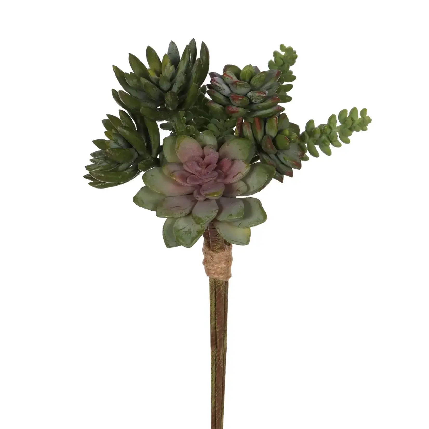 Winward Floral & Seasonal Decor Artificial Green Succulent Bouquet Pick 9.5''