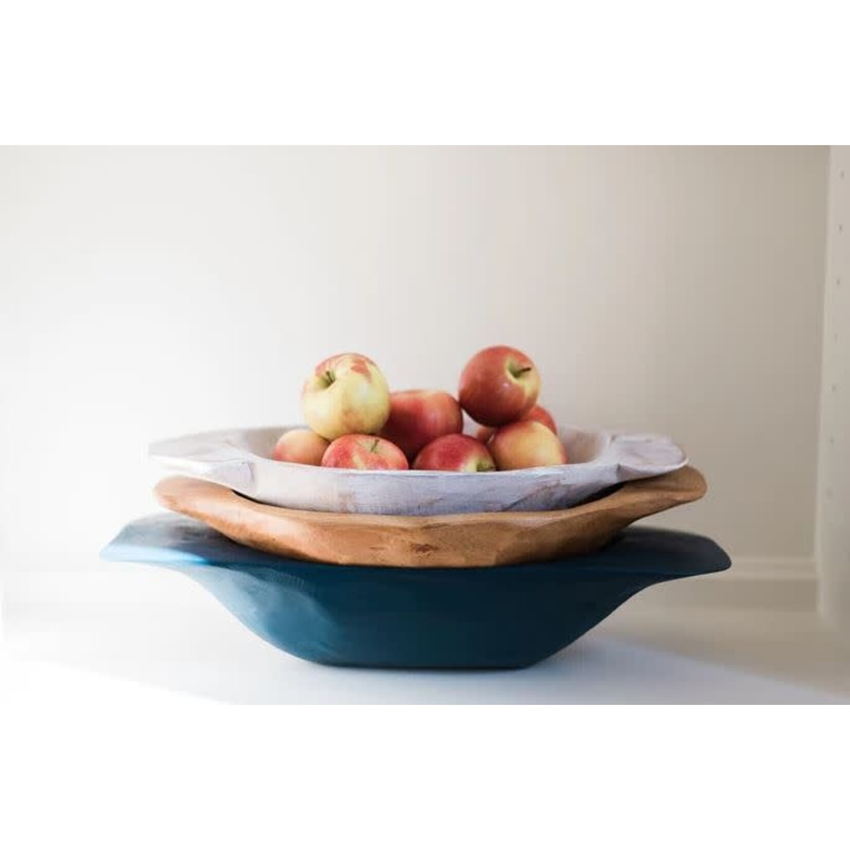 etuHOME Distressed White Dough Bowl Small