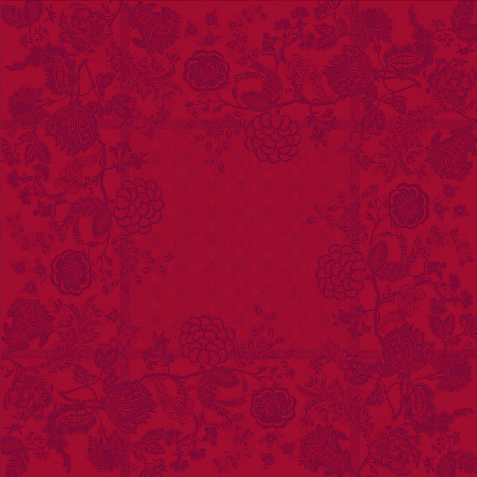 Garnier Thiebaut Scarlett Carmin Jacquard Tablecloth