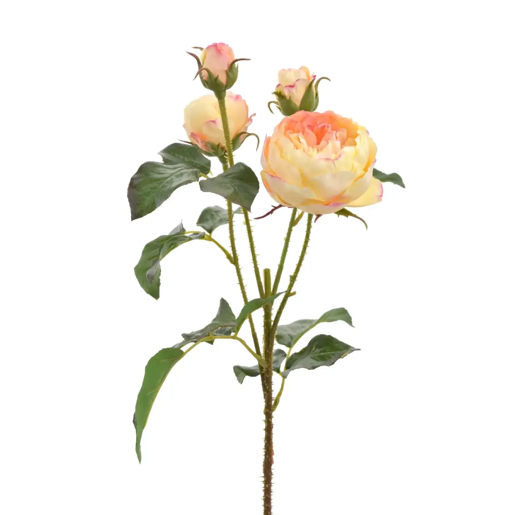 Winward Home Artificial Yellow Rose Spray 4 Buds 24"