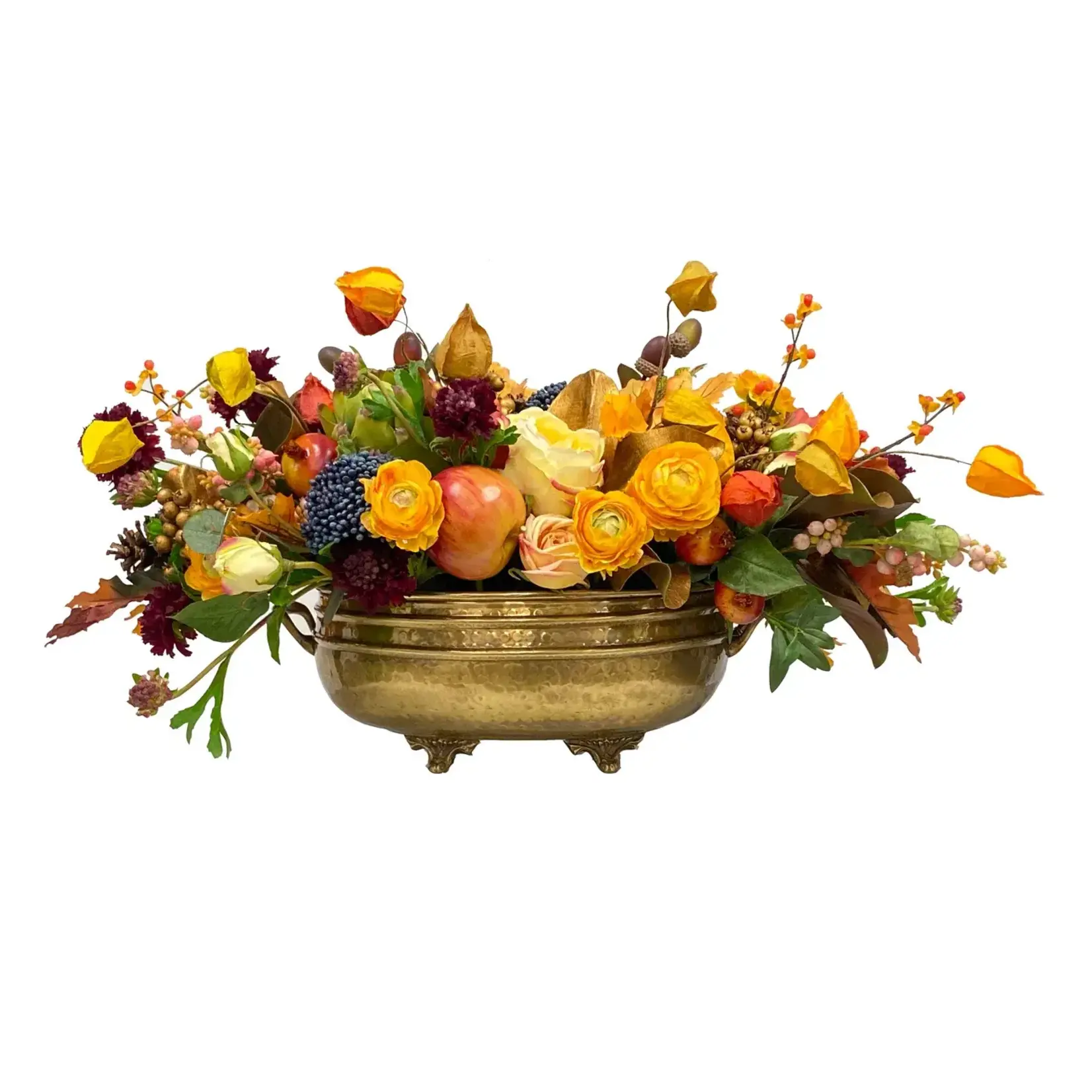 Winward Home Faux Ranunculus Berry Fall Centerpiece Floral Arrangement