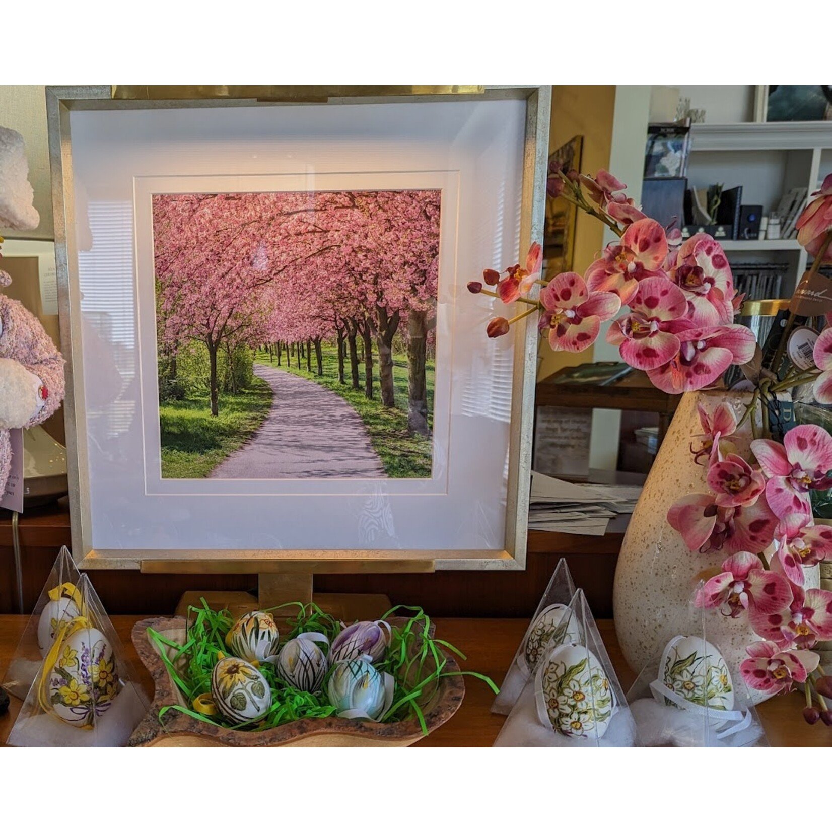 Trowbridge Gallery Colourful Tree Collection Pink Cherry Trees Framed Artwork 7