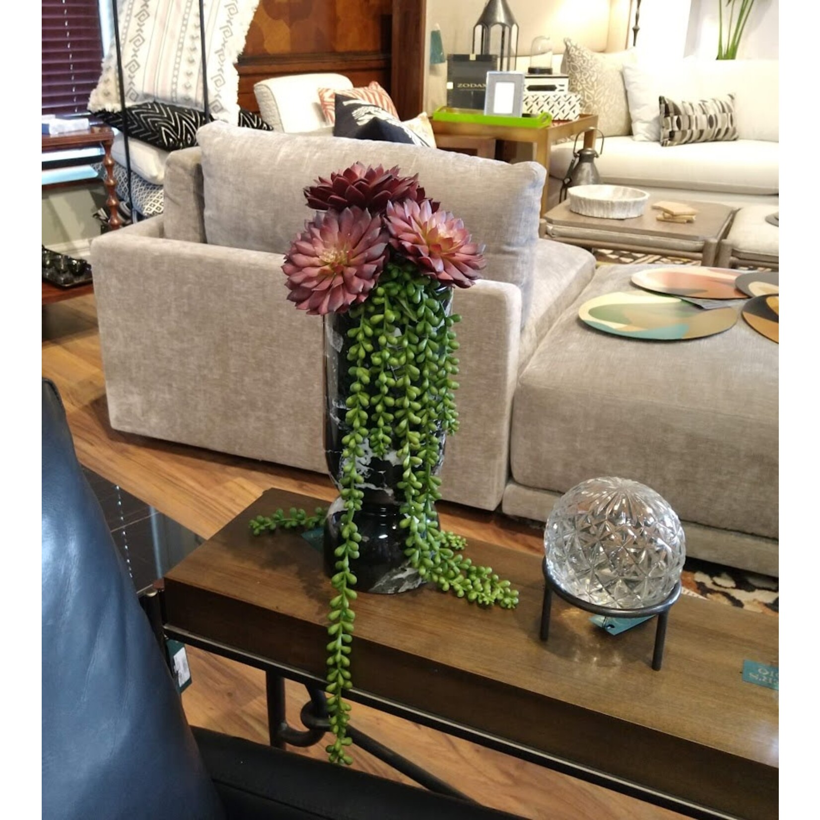 Winward Home Artificial Burgundy Graptosedum Succulent Pick 8"