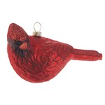 RAZ Imports Cardinal Bird Glitter Glass Ornament 5.25"