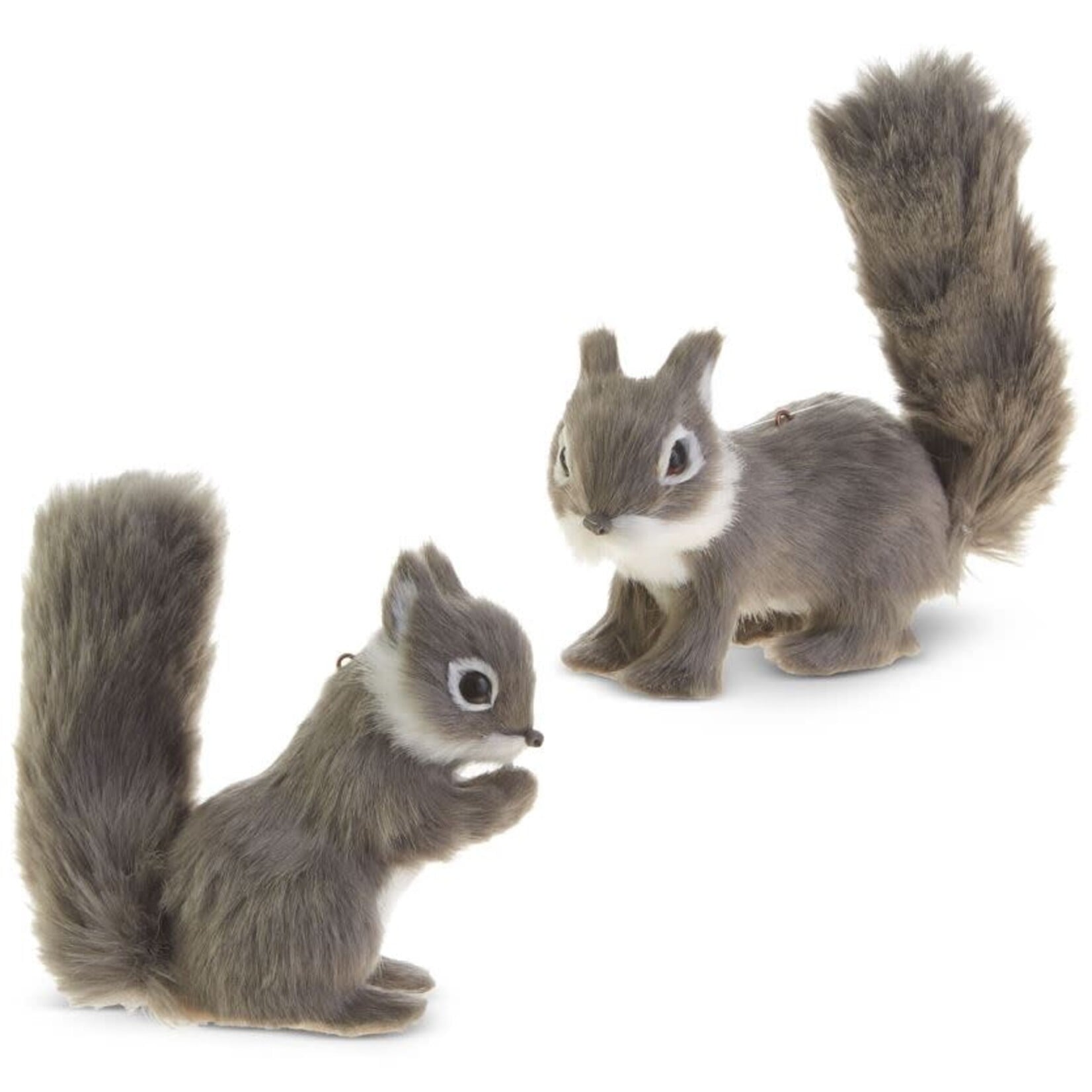 RAZ Imports Furry Grey Squirrel Ornament 6"