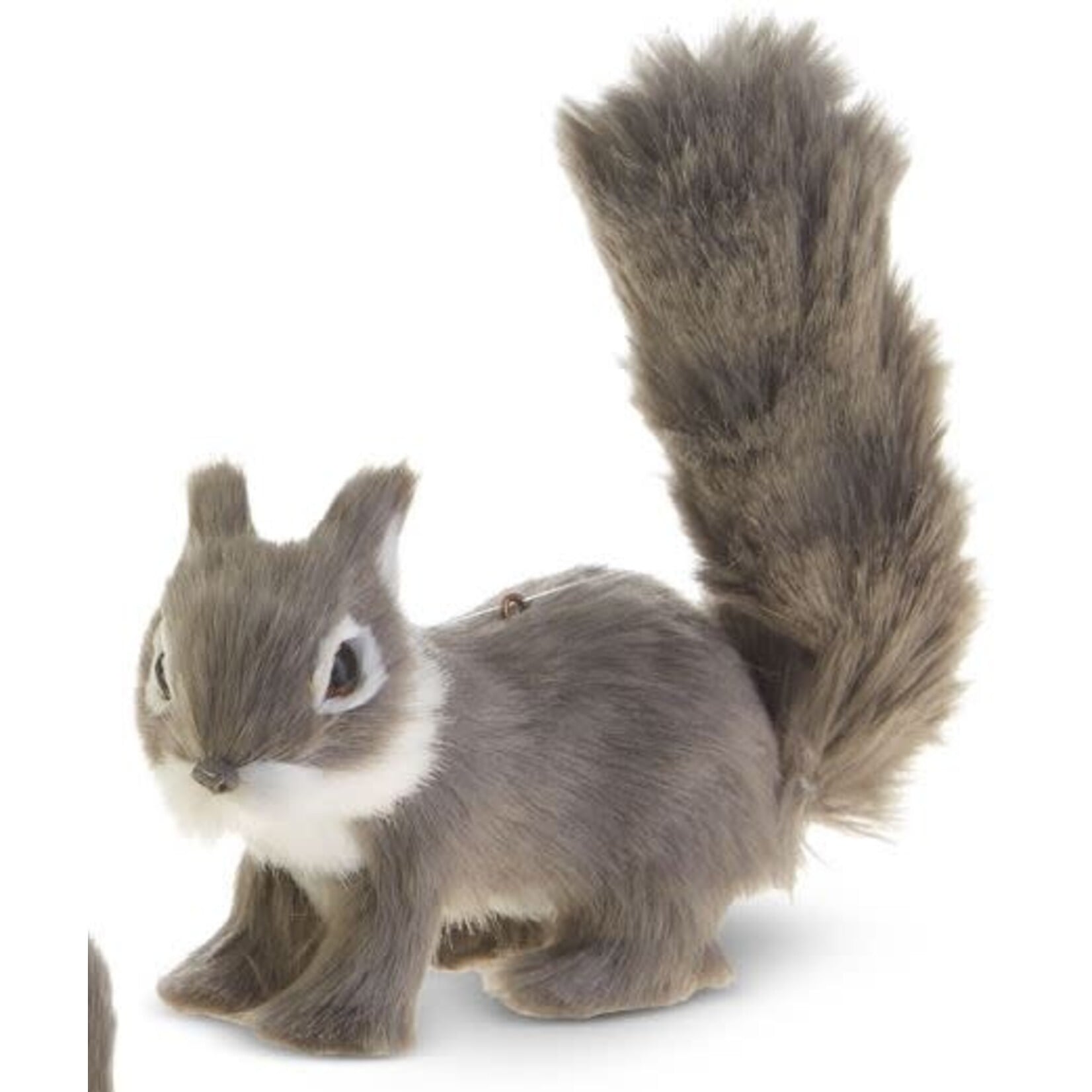 RAZ Imports Furry Grey Squirrel Ornament 6"