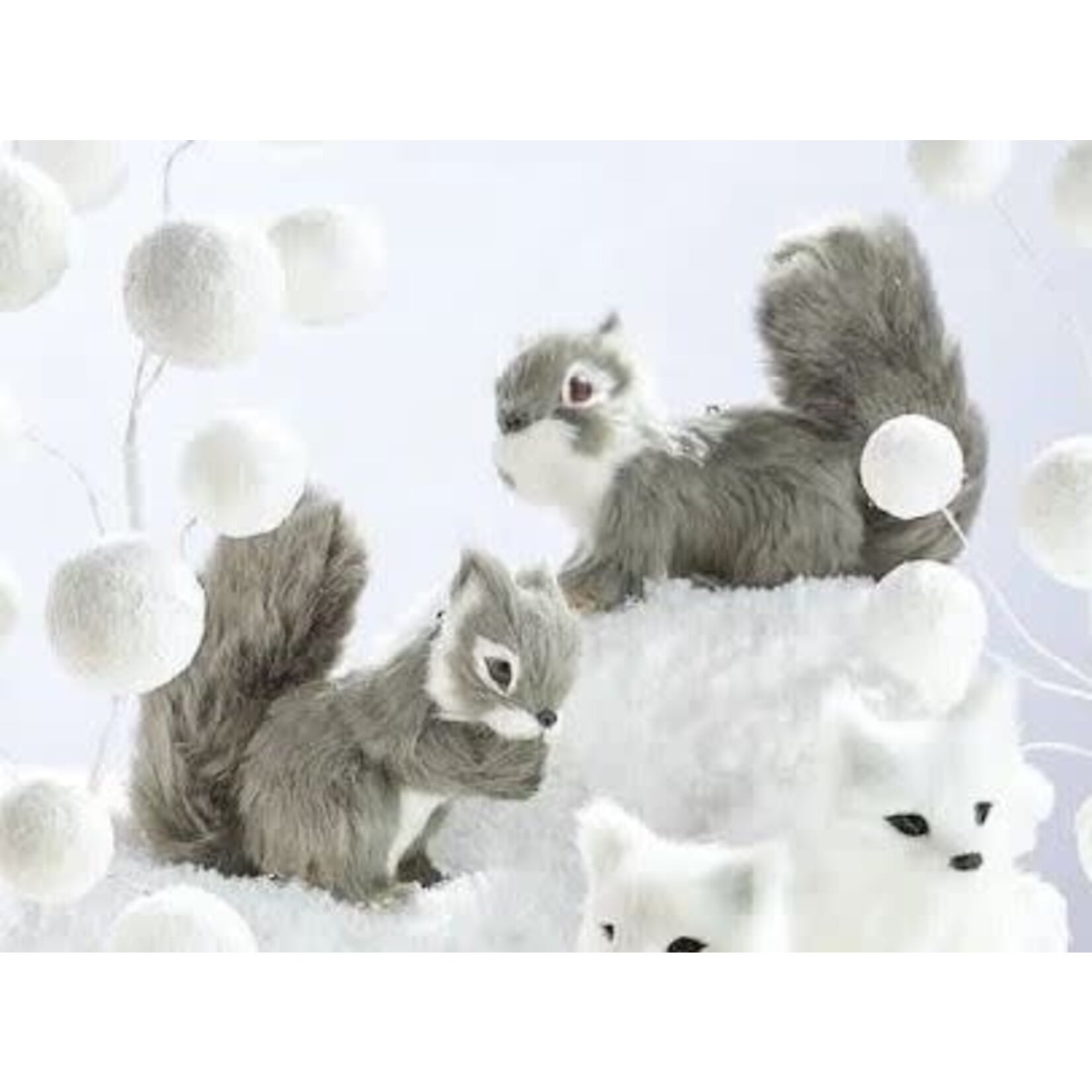 RAZ Imports Furry Grey Squirrel Ornament 6"