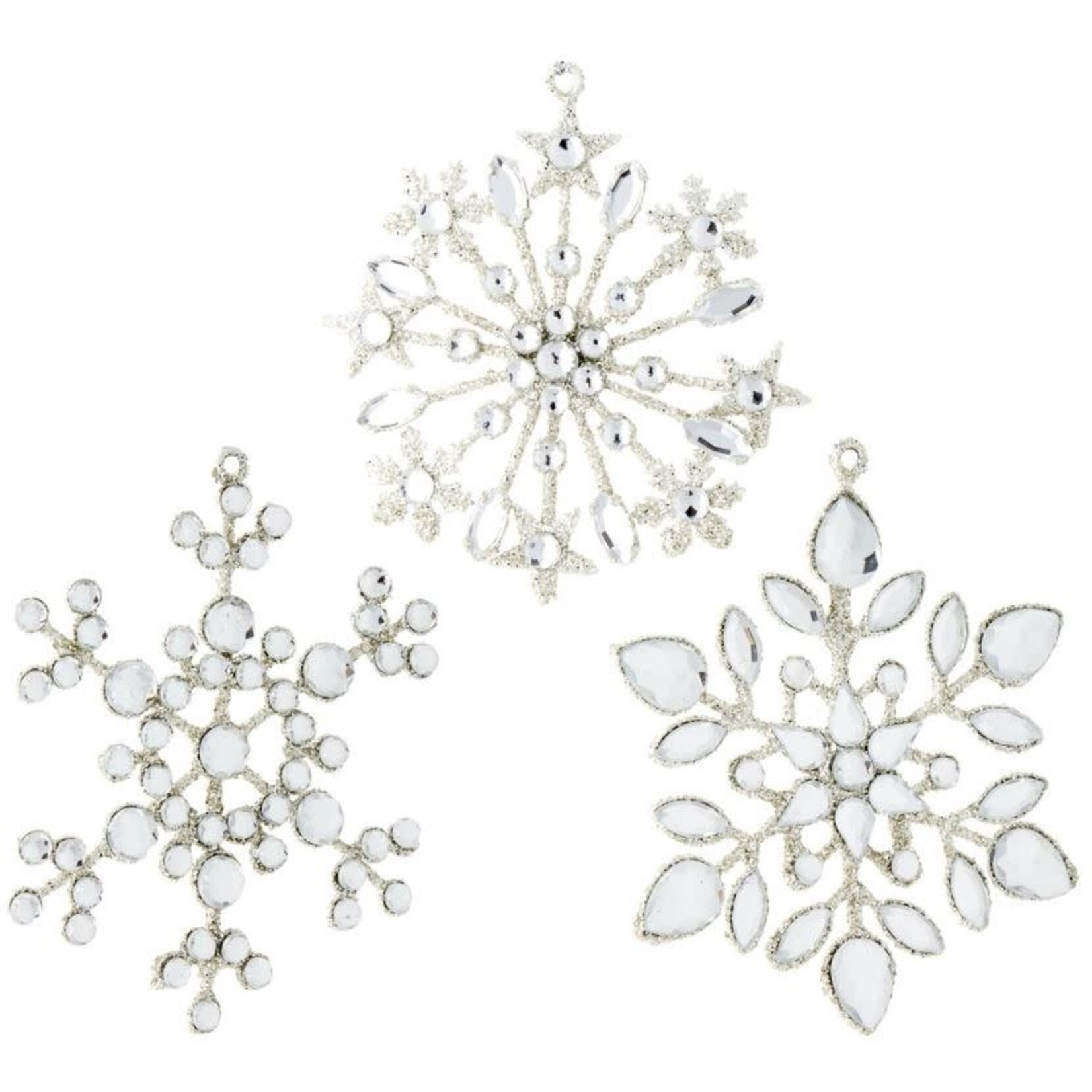 RAZ Imports Crystal Jeweled Snowflake Ornament 4"