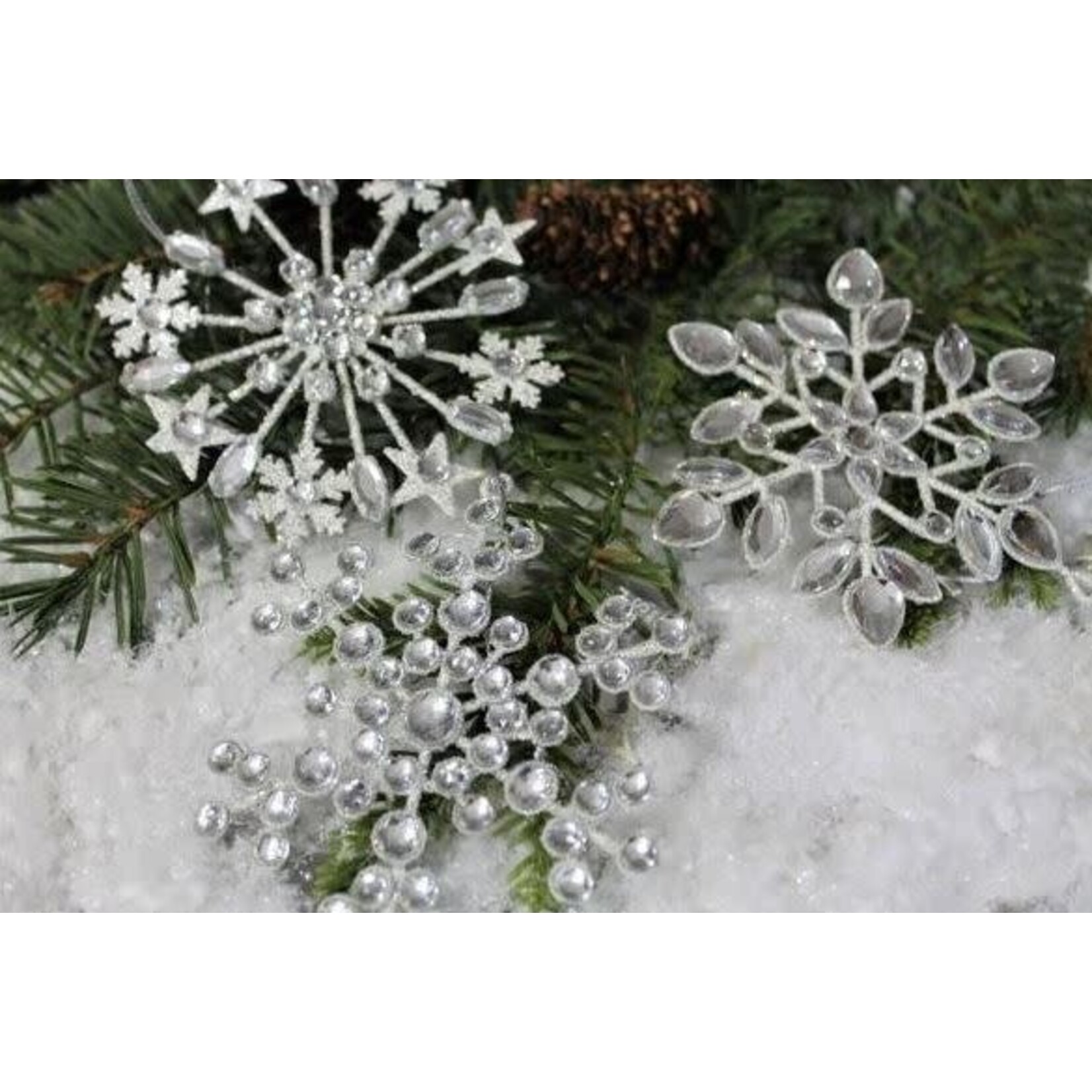 RAZ Imports Crystal Jeweled Snowflake Ornament 4"