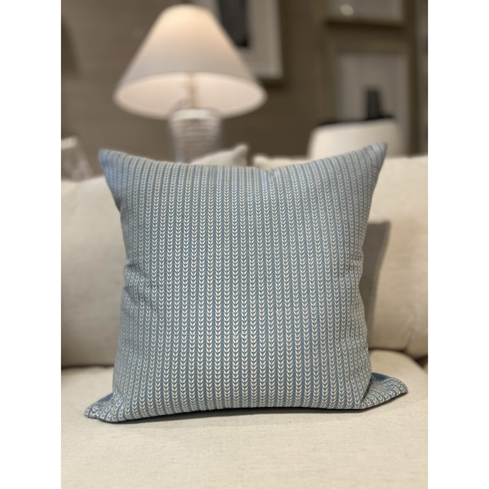 John Robshaw Textiles Maham Light Indigo Decorative Pillow 22x22 with Insert