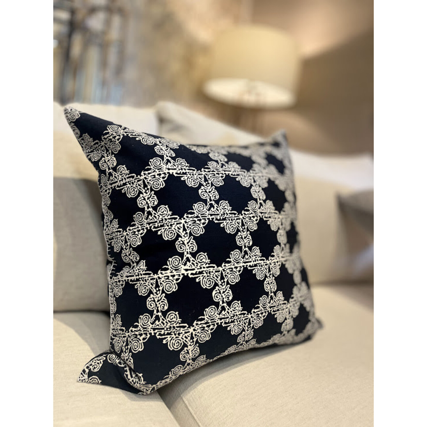 John Robshaw Textiles Upaya Decorative Pillow 22x22 with Feather Insert