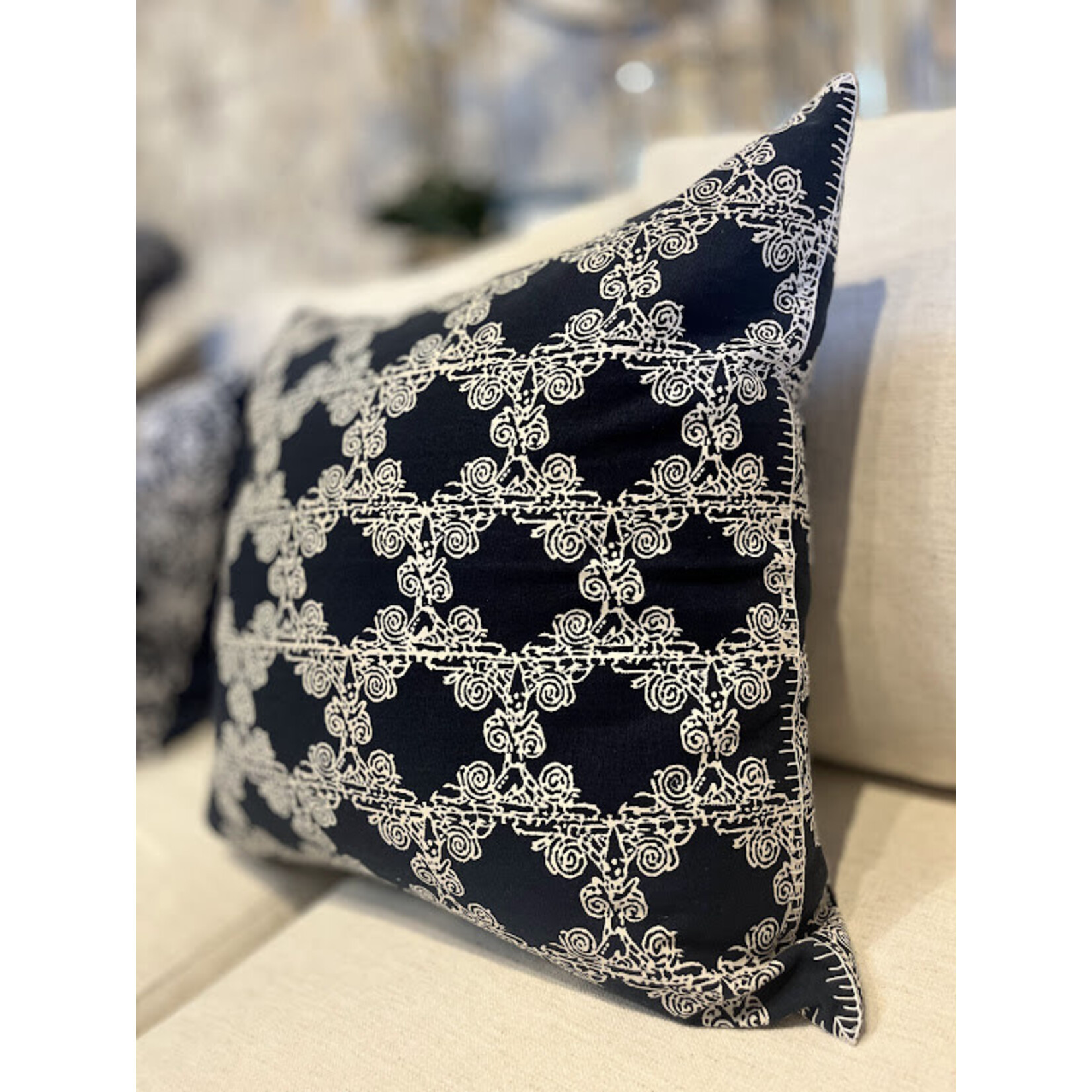 John Robshaw Textiles Upaya Decorative Pillow 22x22 with Feather Insert