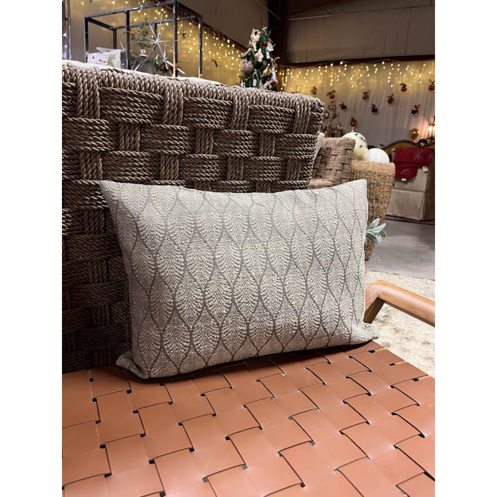 Anaya Summer Flora Mocha Indor Outdoor Pillow 14x20