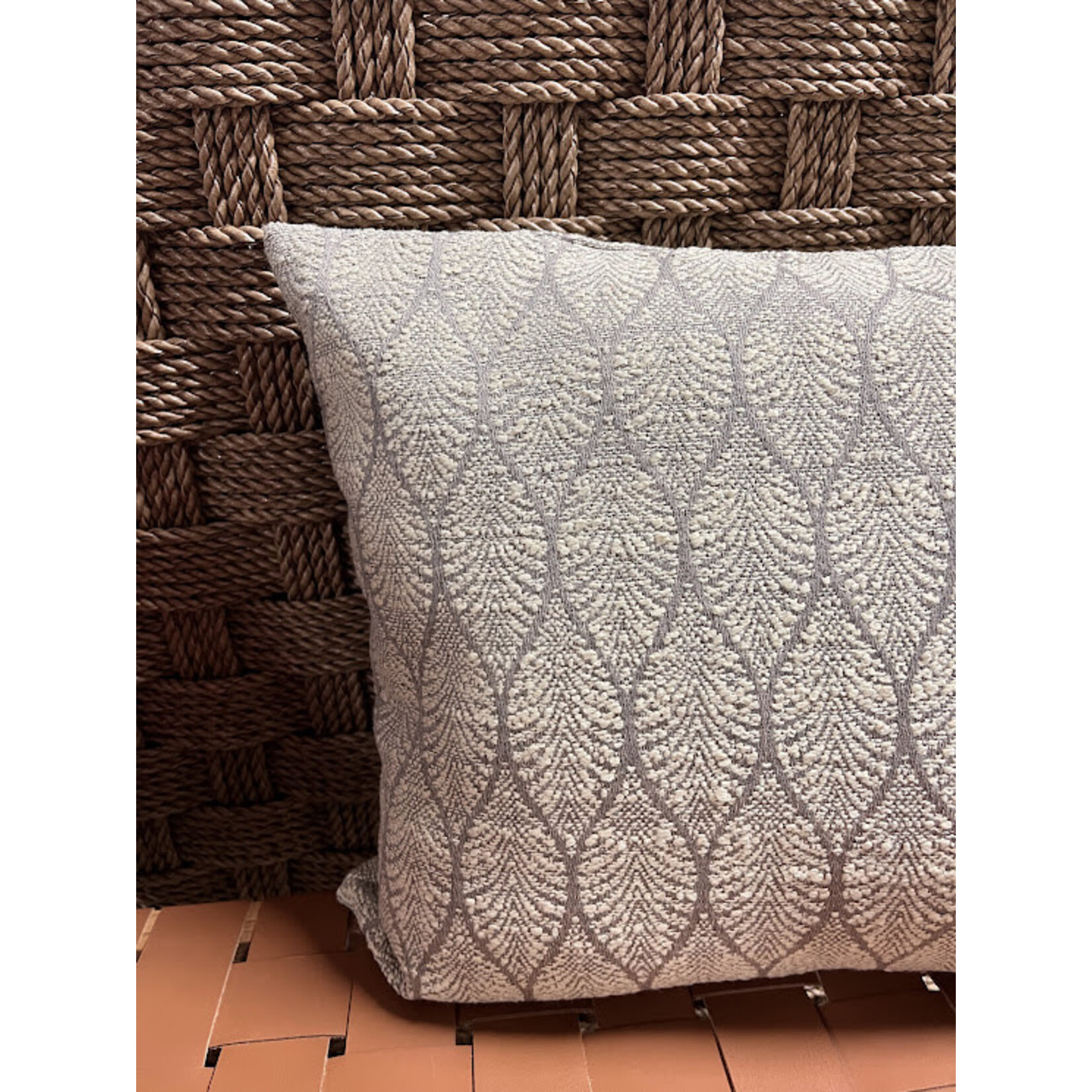 Anaya Summer Flora Mocha Indoor Outdoor Pillow 14"x20"