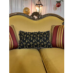 Michael Amini Black & Gold Kidney Throw Pillow with Tassels