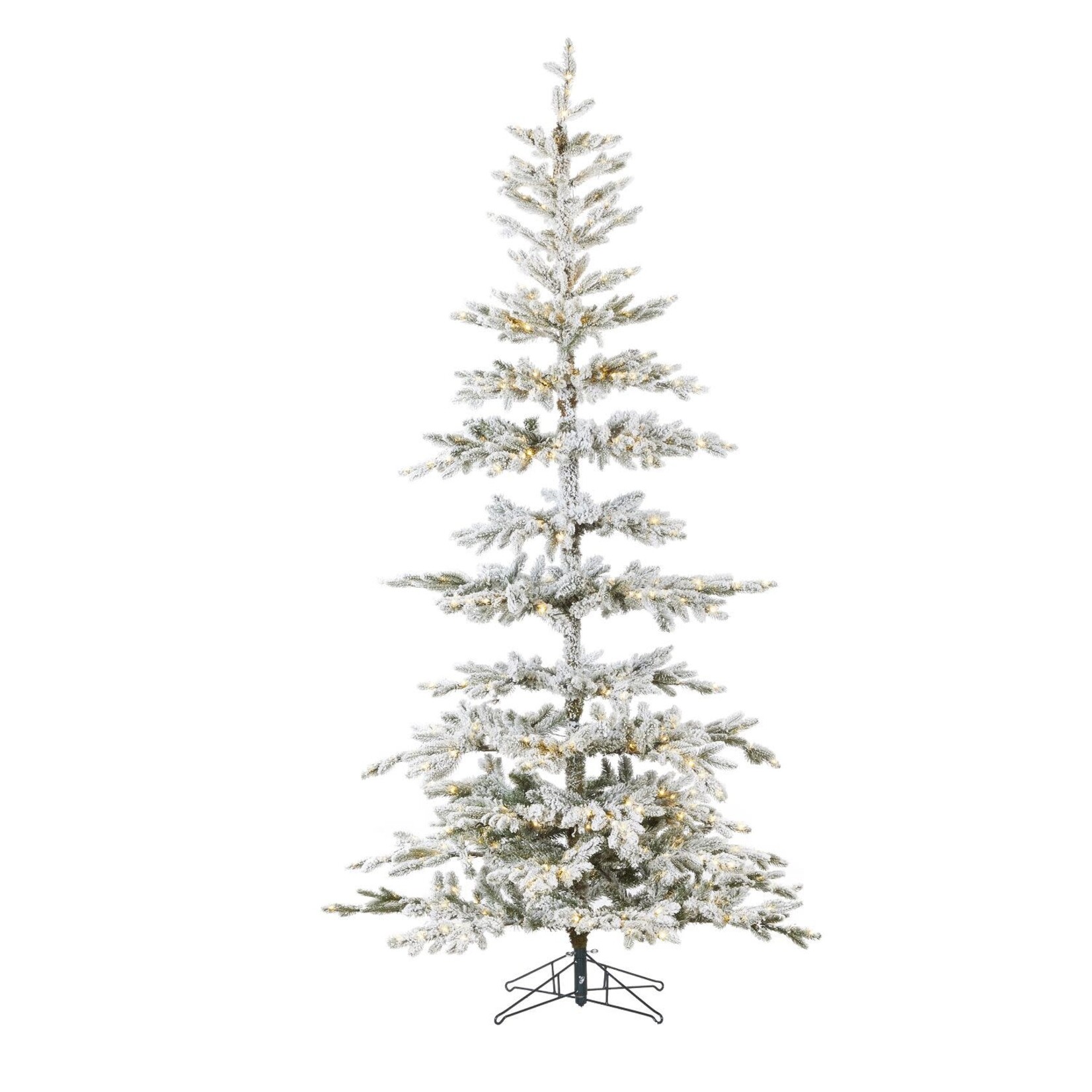 RAZ Imports Pre Lit Flocked Noble Fir Tree 7.5'