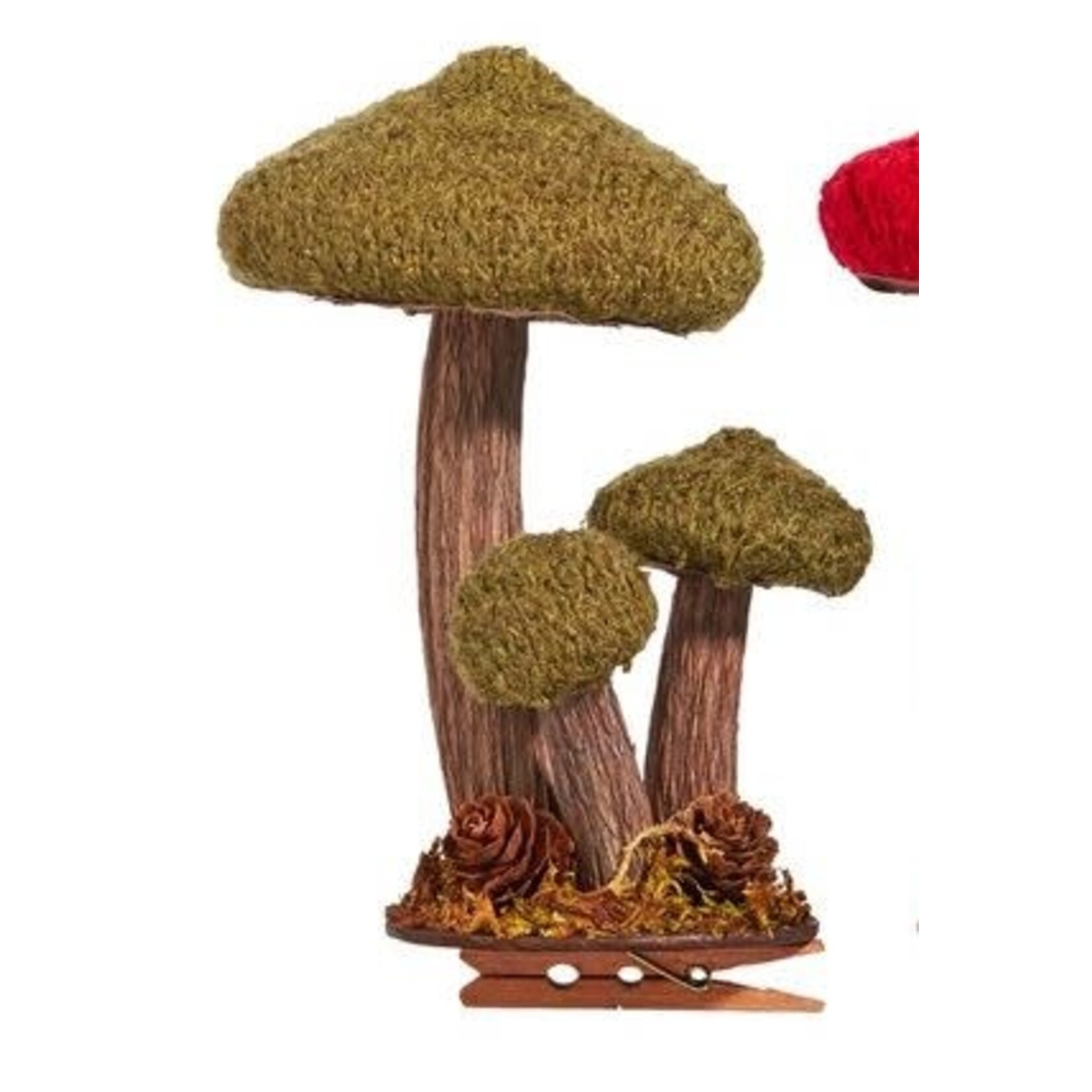 RAZ Imports Clip On Mushroom Ornament 3"