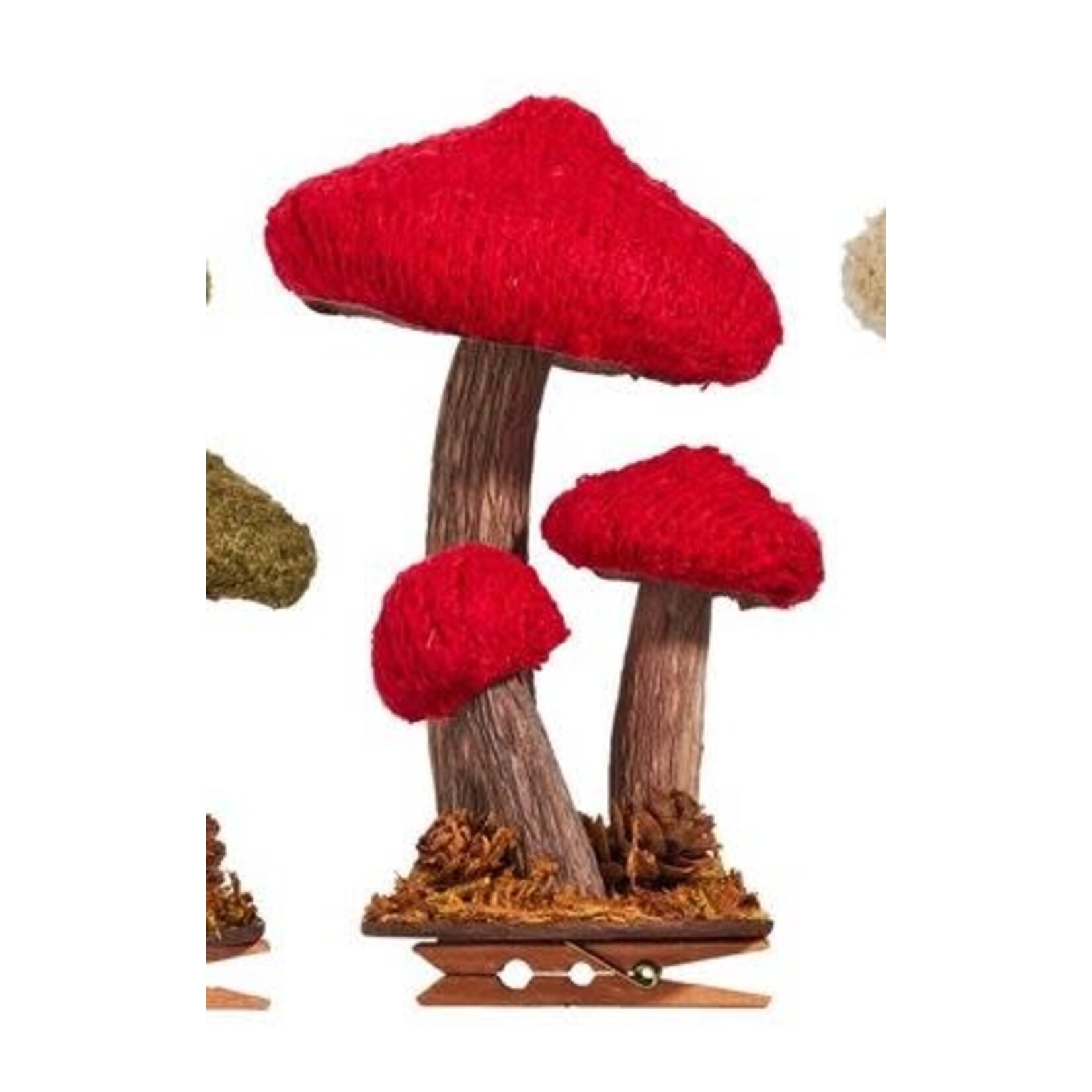 RAZ Imports Clip On Mushroom Ornament 3"