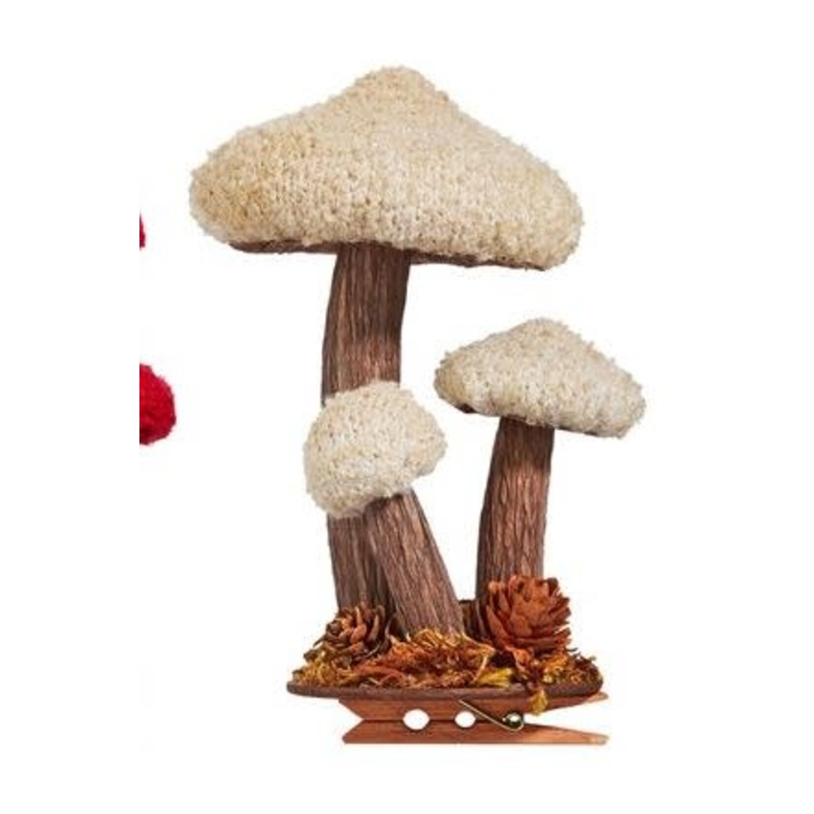 RAZ Imports Clip On Mushroom Ornament 3"