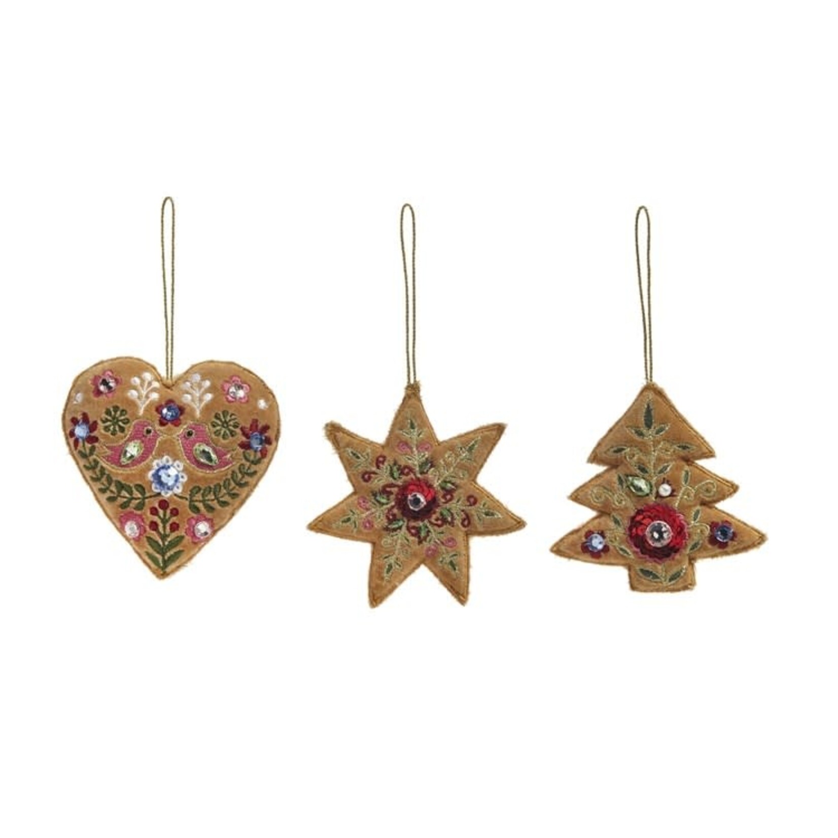 RAZ Imports Embroidered Christmas Ornament 4"