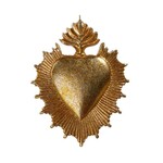 RAZ Imports Metallic Gold Sacred Heart Ornament 5"