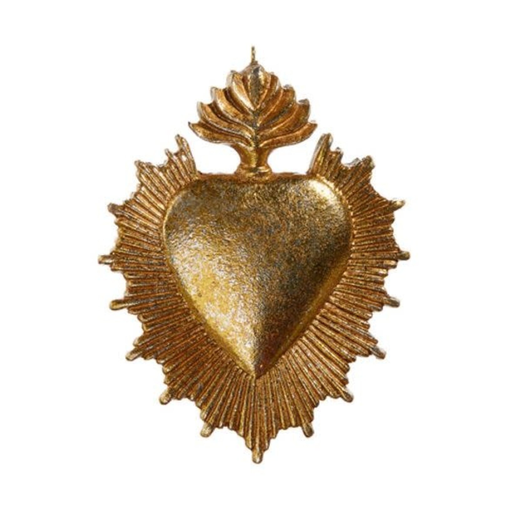 RAZ Imports Metallic Gold Sacred Heart Ornament 5"