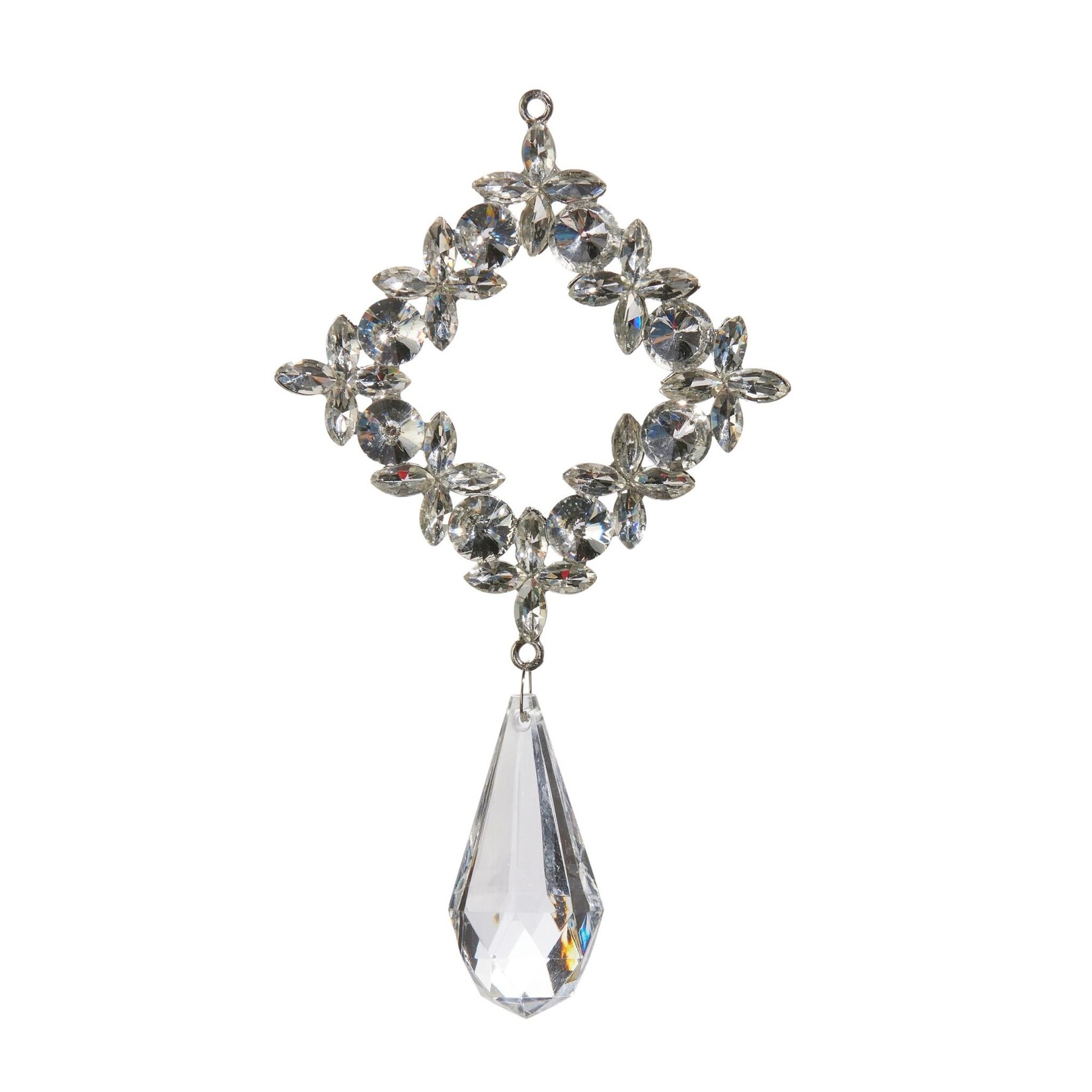 RAZ Imports Square Crystal Drop Ornament 5.25"