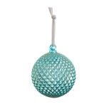 RAZ Imports Cerulean Blue Quilted Glass Ball Ornament 4"