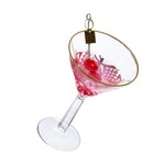 RAZ Imports Pink Martini Glass Ornament 5.5"