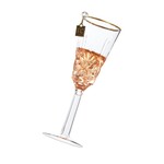 RAZ Imports Pink Champagne Flute Ornament 6"