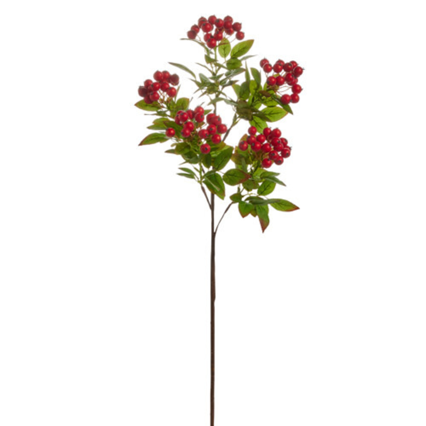 RAZ Imports Mini Faux Cluster Red Berry Spray 34"