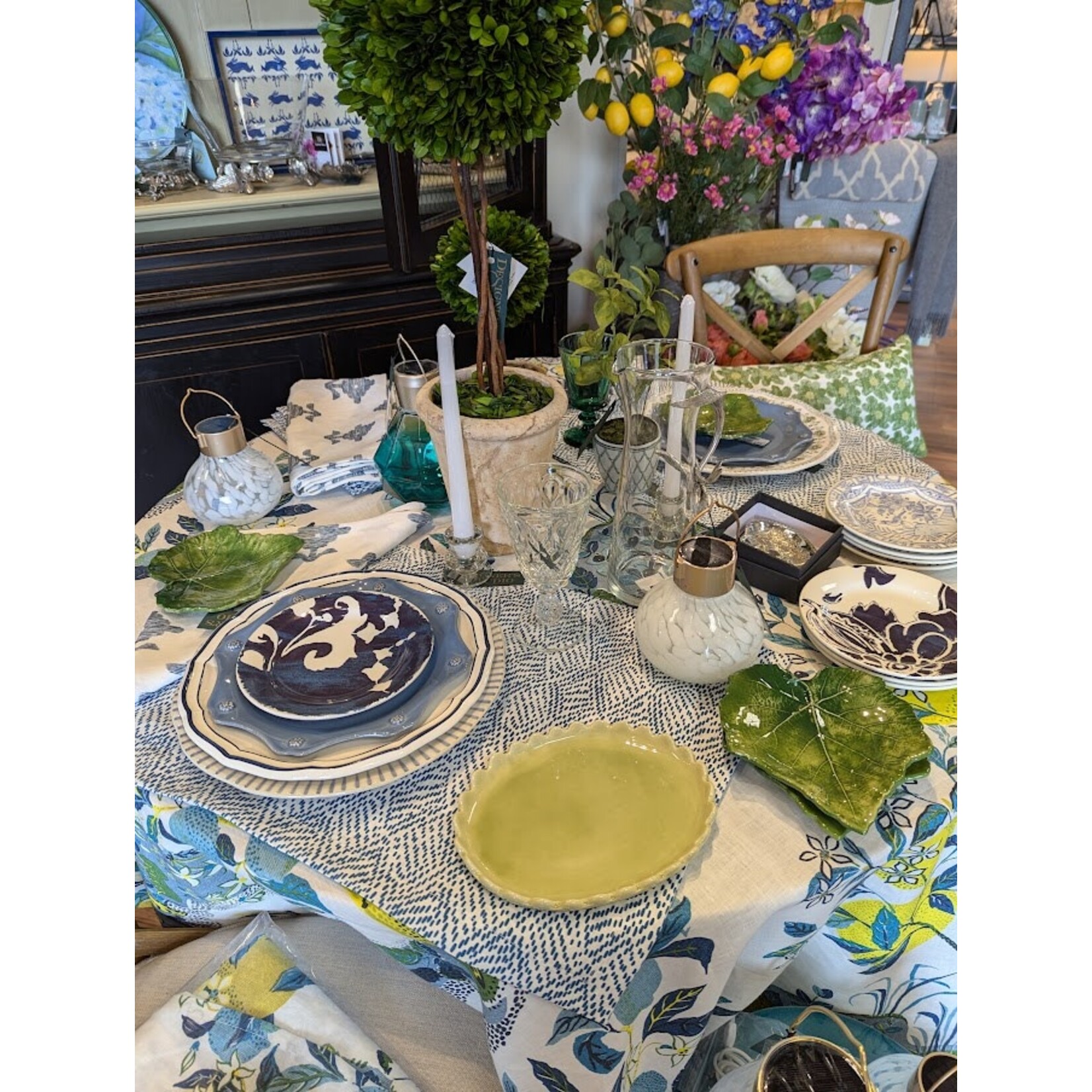 Juliska Sitio Indigo Stripe Ceramic Dinner Plate