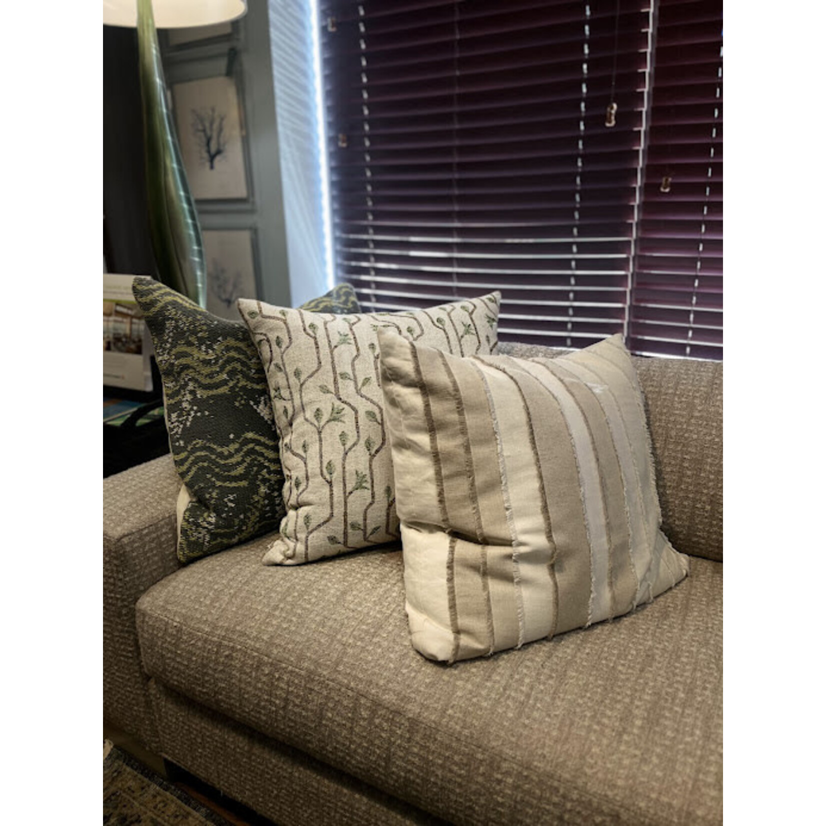 Kevin O'Brien Studio Craftsman Weather Resistant Avocado Throw Pillow 22x22