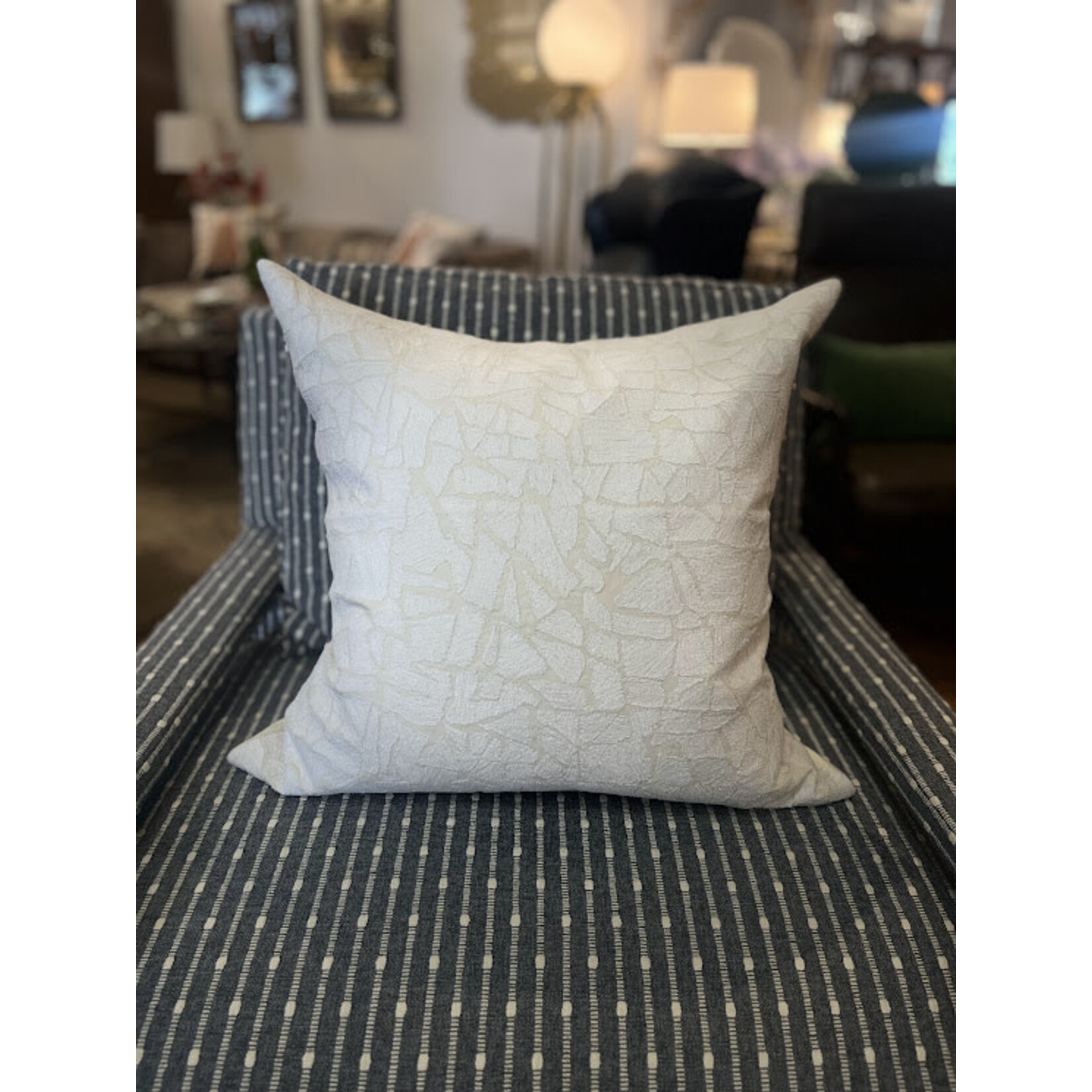 John Robshaw Textiles Asif White Decorative Throw Pillow 22x22